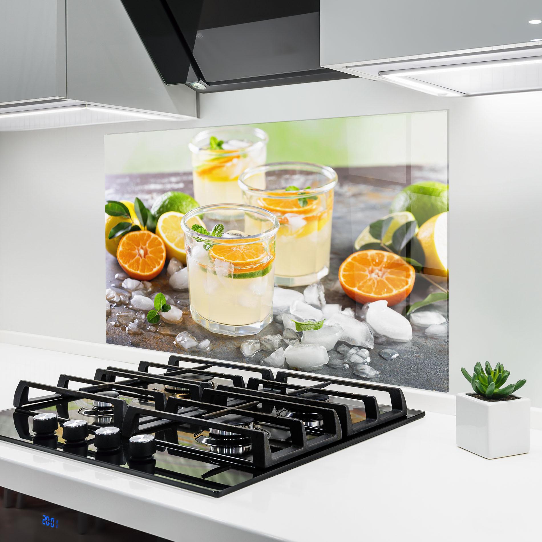 Küchenrückwand Glas Citrus Fruit Lemonade mockup 6