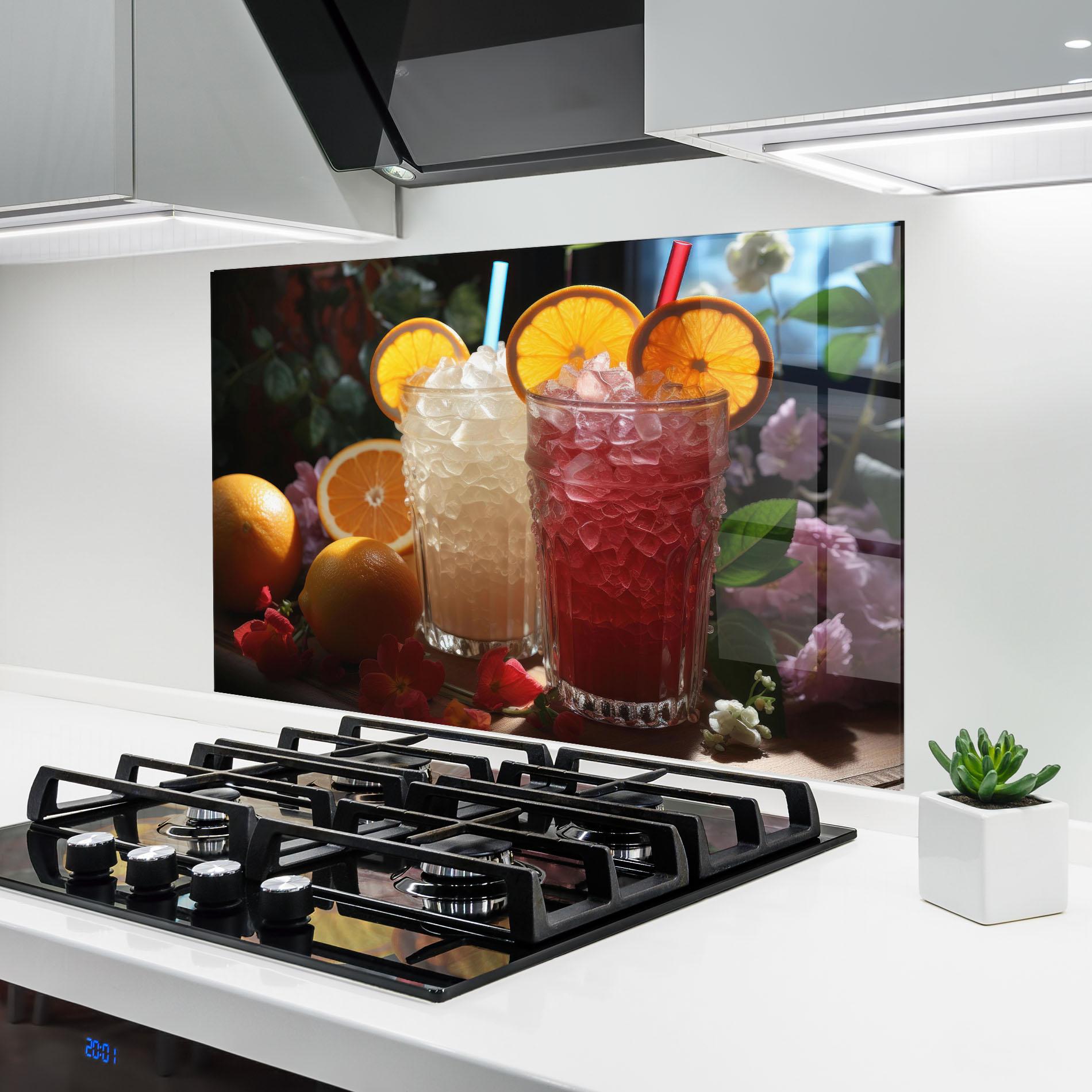 Küchenrückwand Glas Citrus Smoothie Drink mockup 6