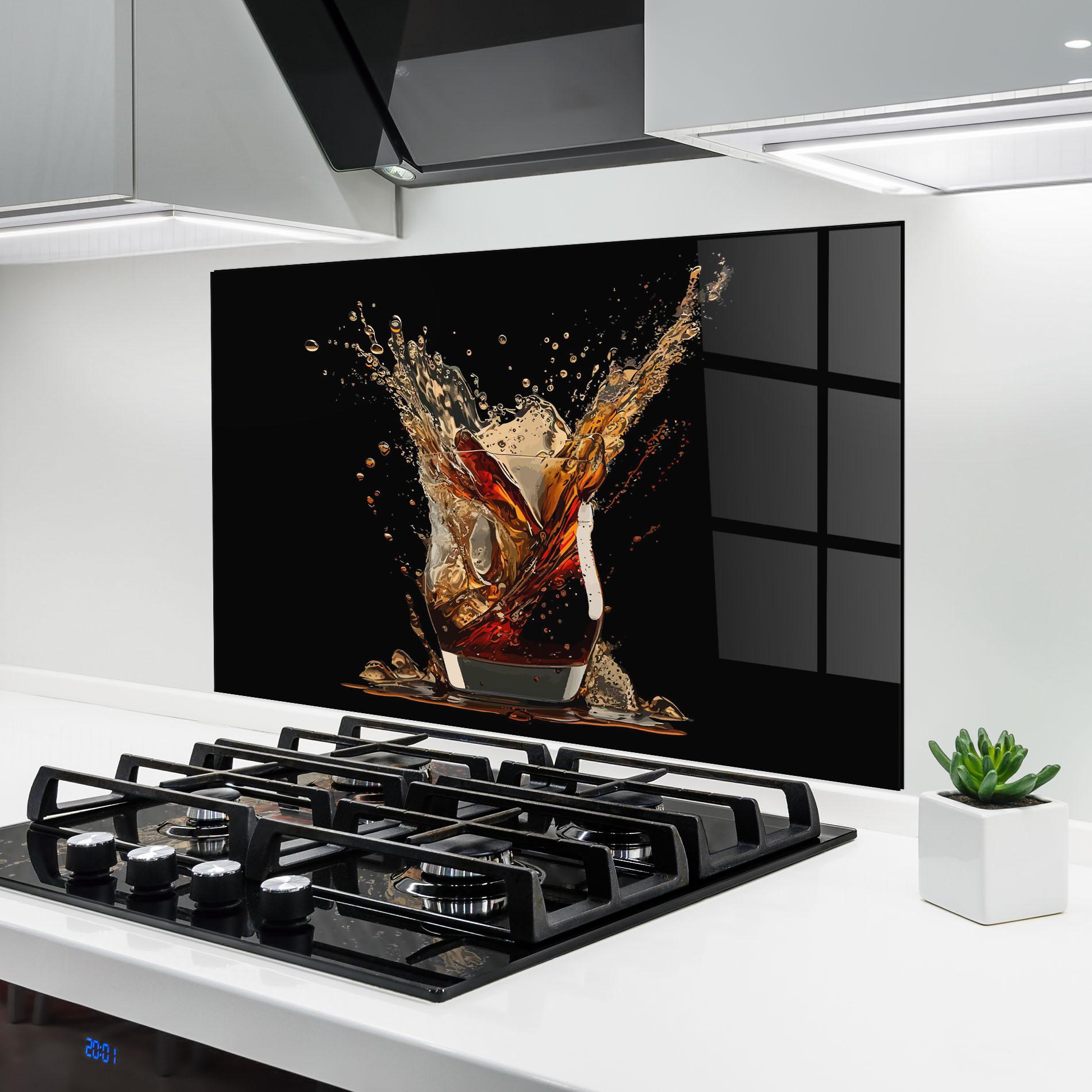 Küchenrückwand Glas Cola Splash mockup 6