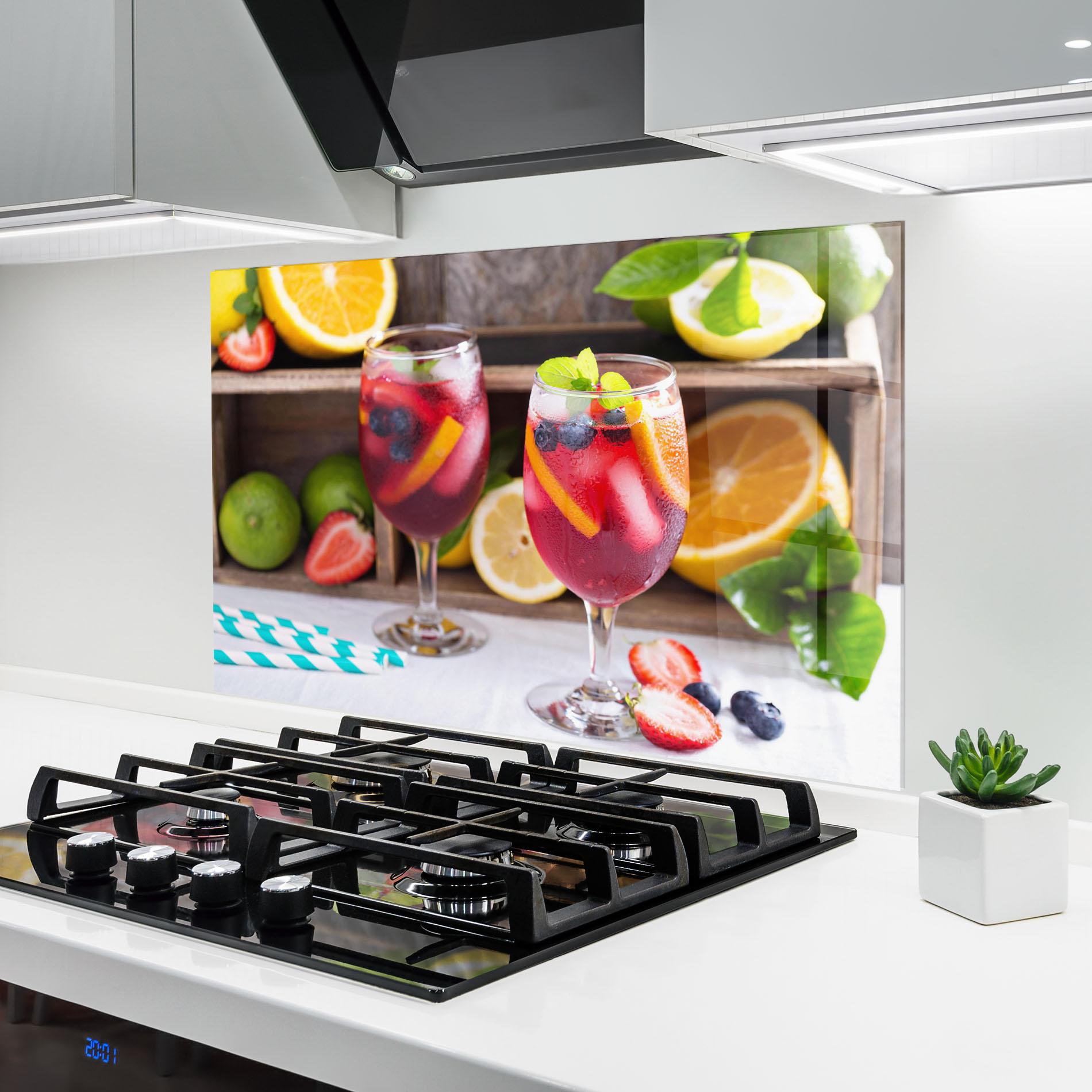 Küchenrückwand Glas Colorful Summer Drink mockup 6