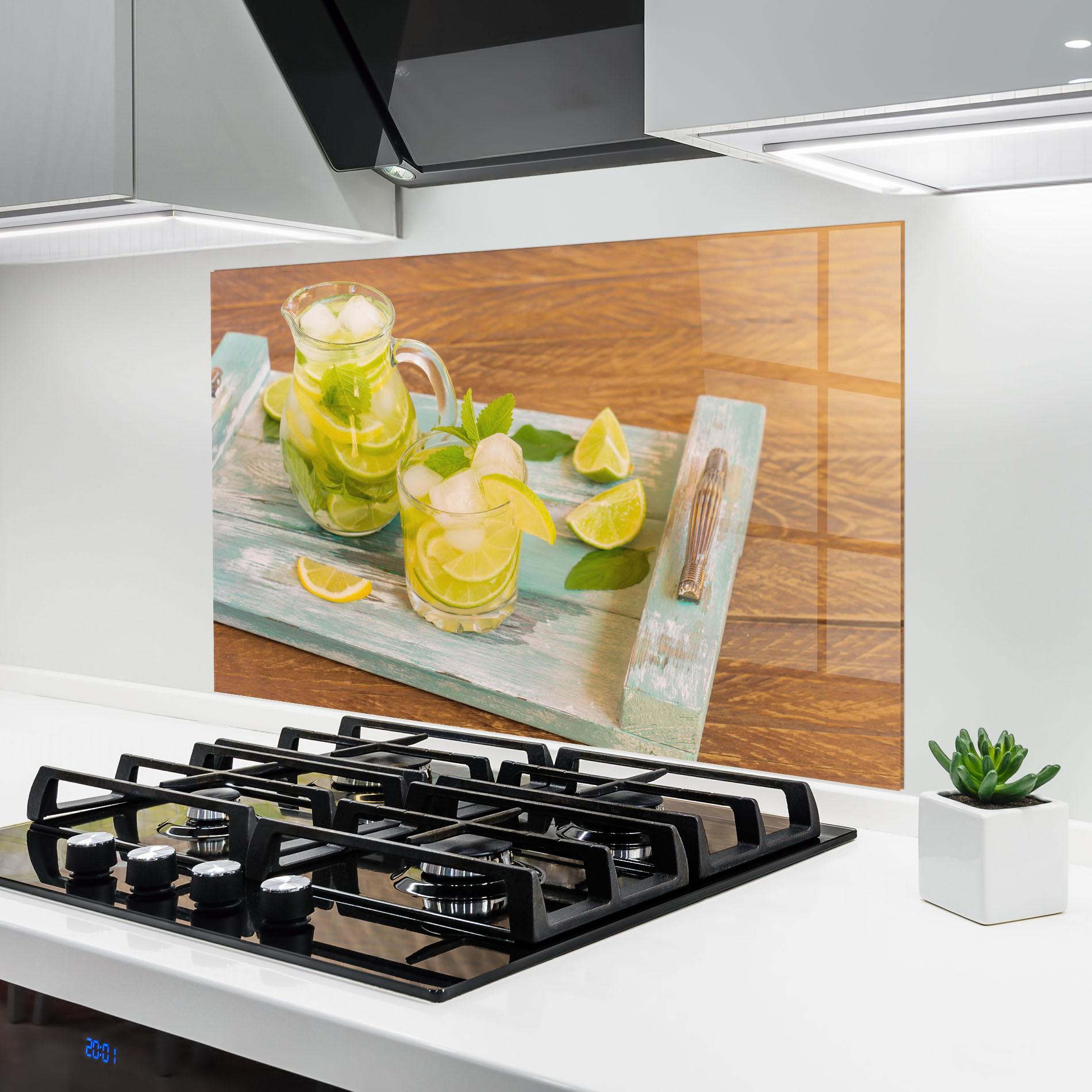 Küchenrückwand Glas Fresh Cold Lemonade mockup 6
