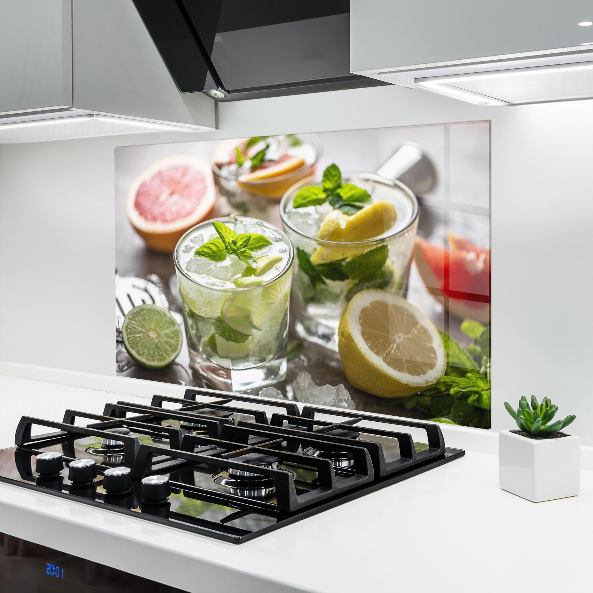 Küchenrückwand Glas Gin Tonic Drink mockup 6