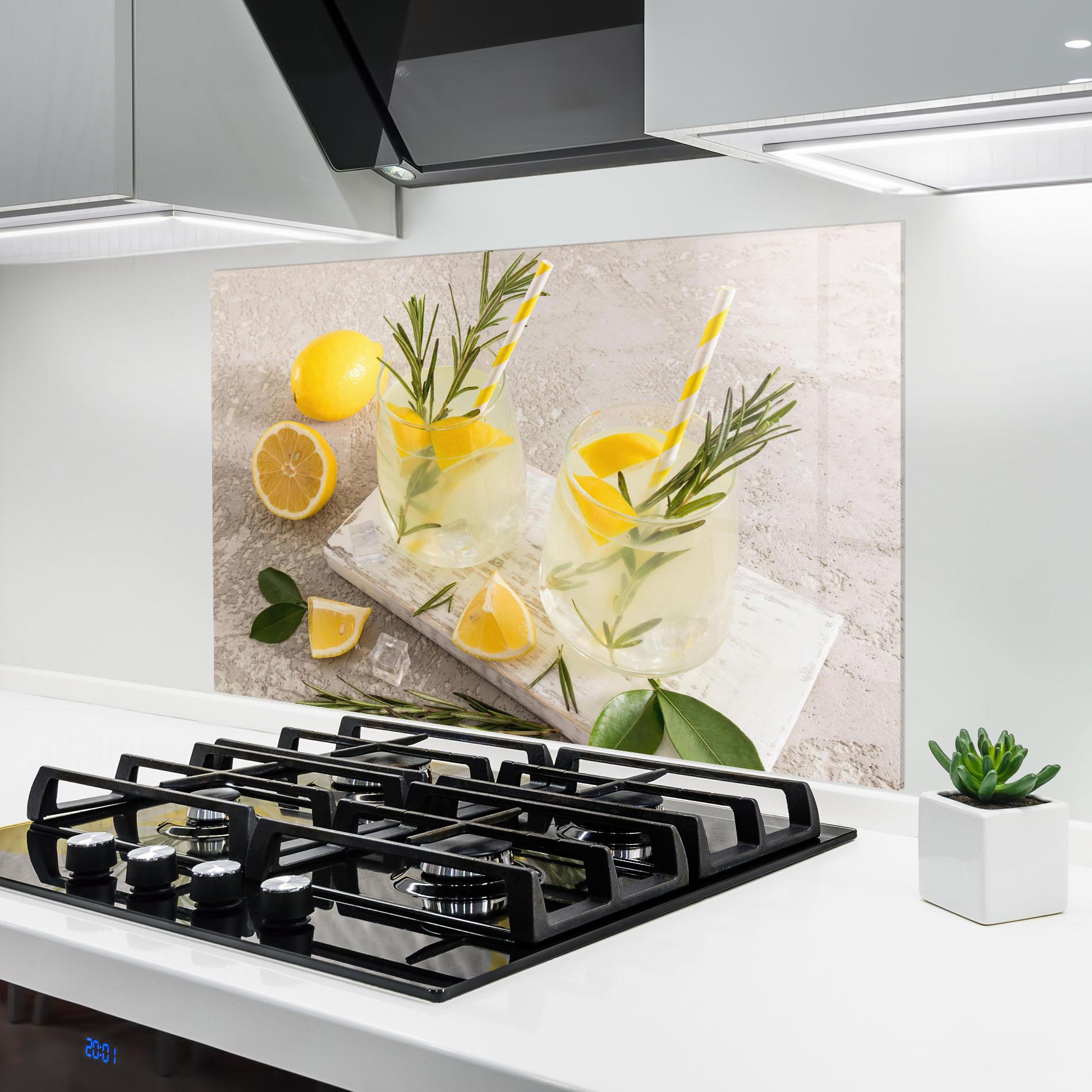 Küchenrückwand Glas Homemade Rosemary Drink mockup 6