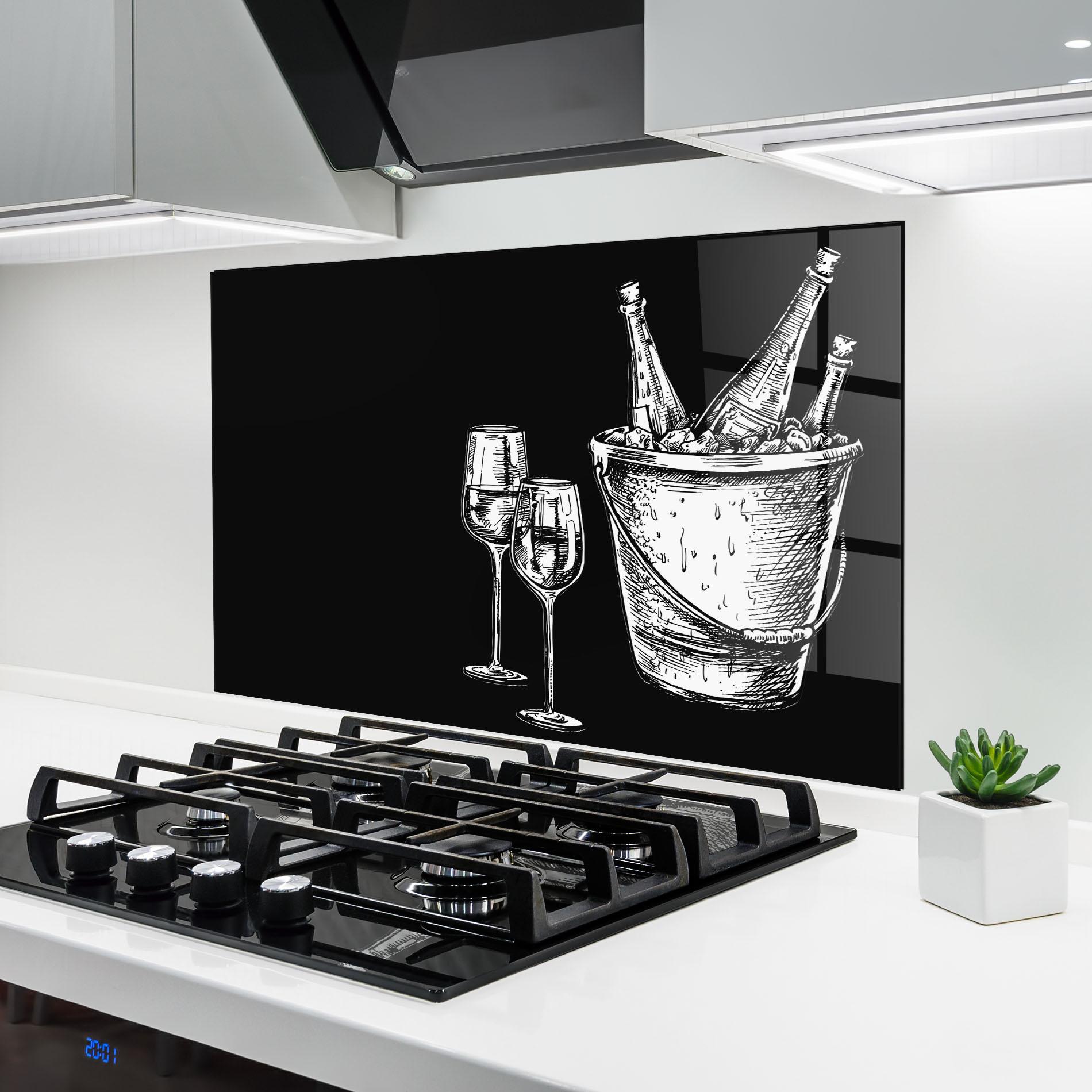 Küchenrückwand Glas Ice Wine mockup 6