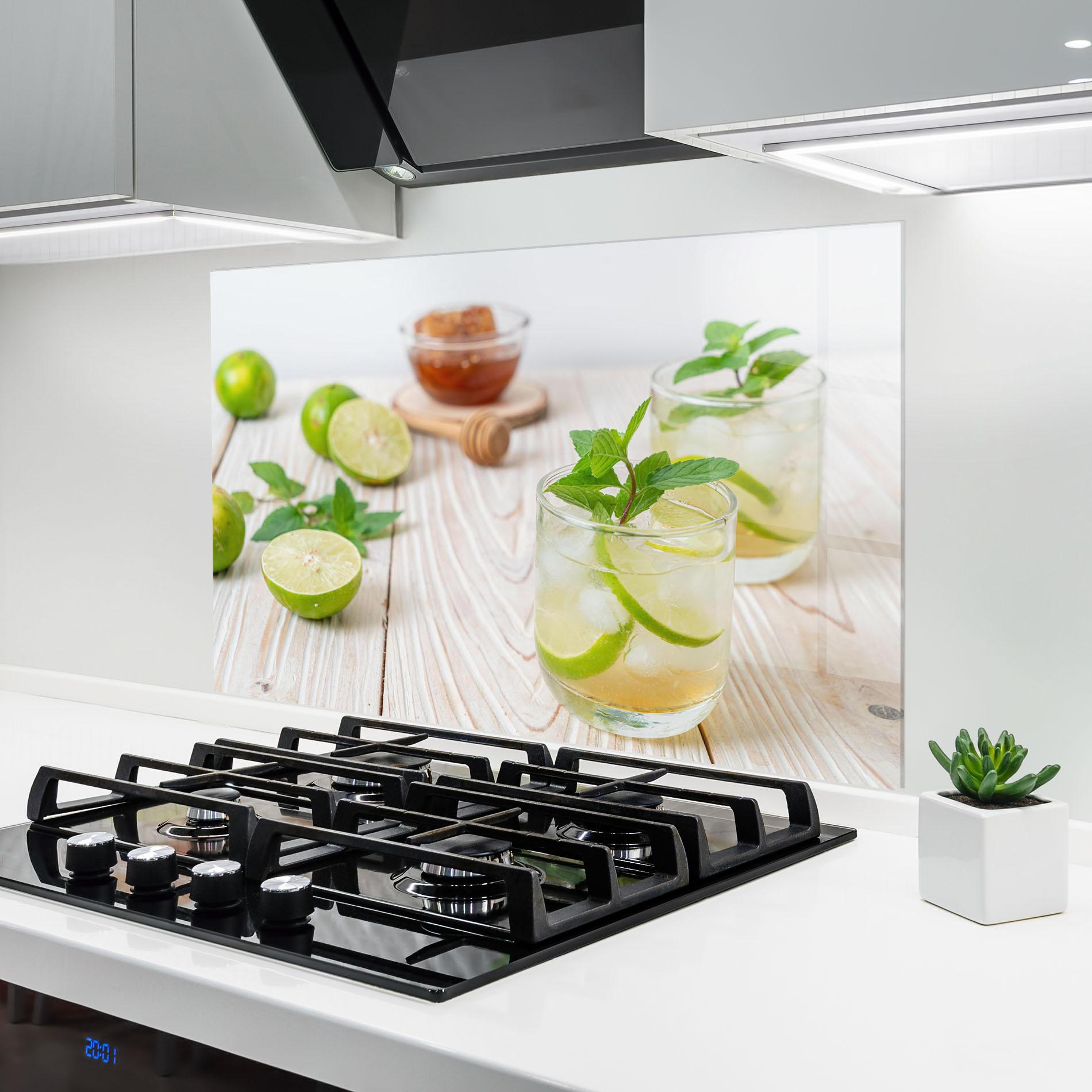 Küchenrückwand Glas Iced Honey mockup 6