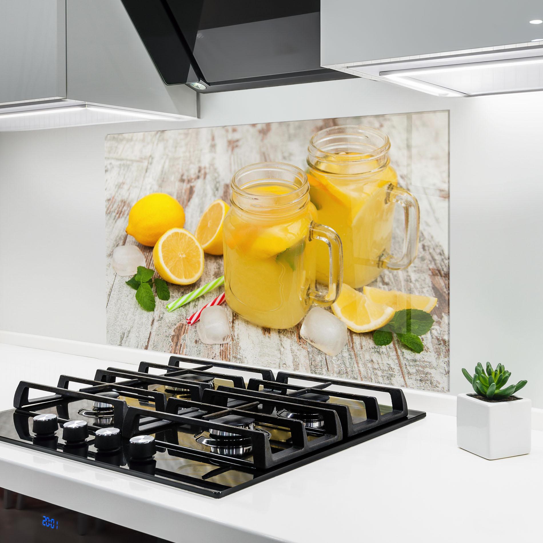 Küchenrückwand Glas Jars With Lemonade mockup 6