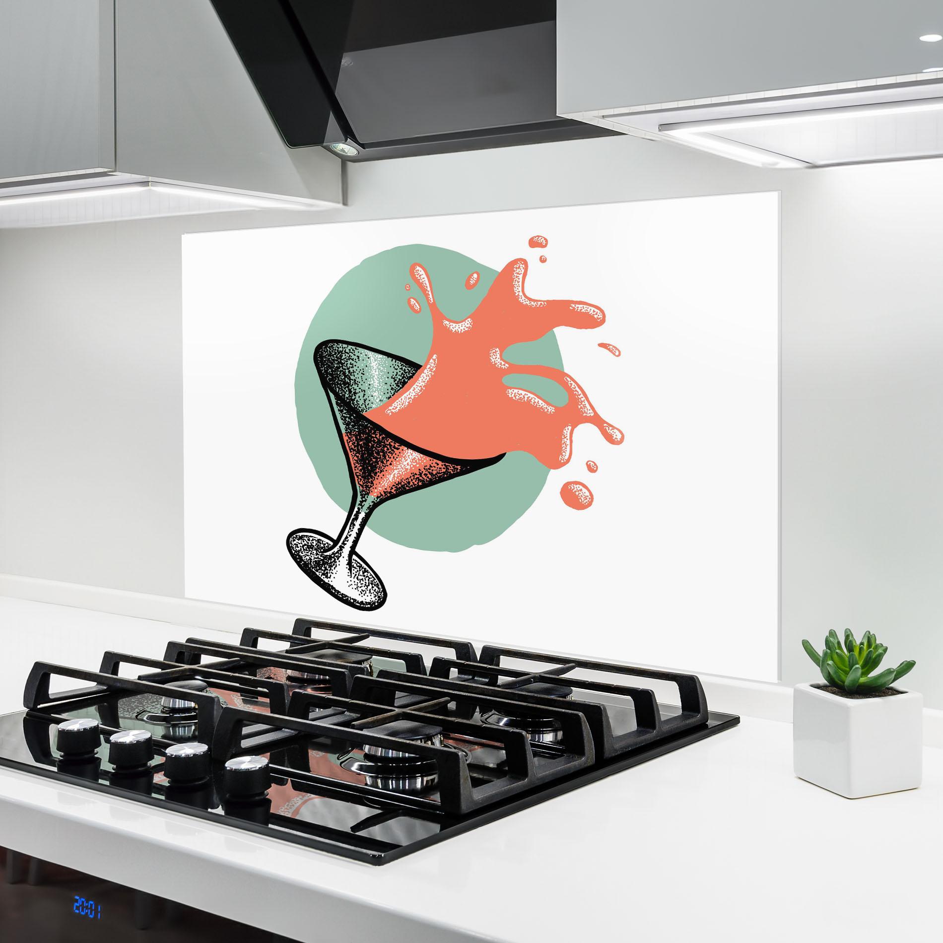 Küchenrückwand Glas Light Orange Drink mockup 6