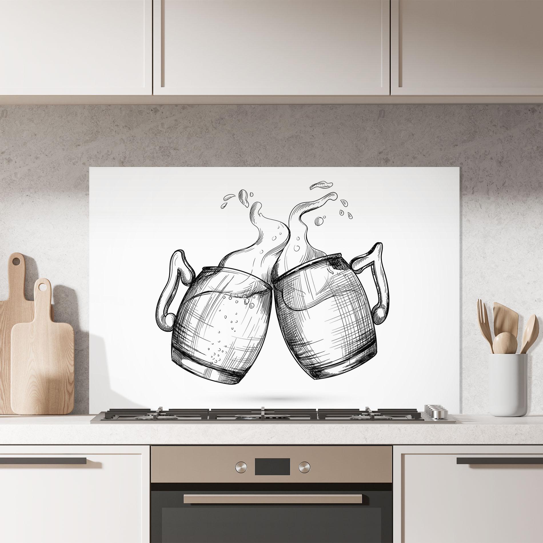 Küchenrückwand Glas Beer Clash mockup 7