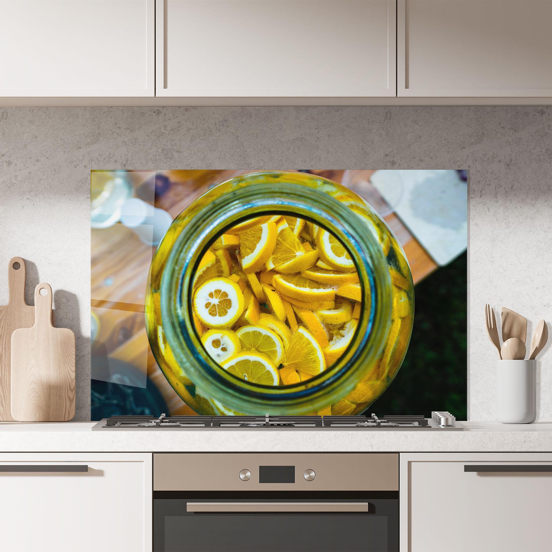 Küchenrückwand Glas Big Limonade mockup 7