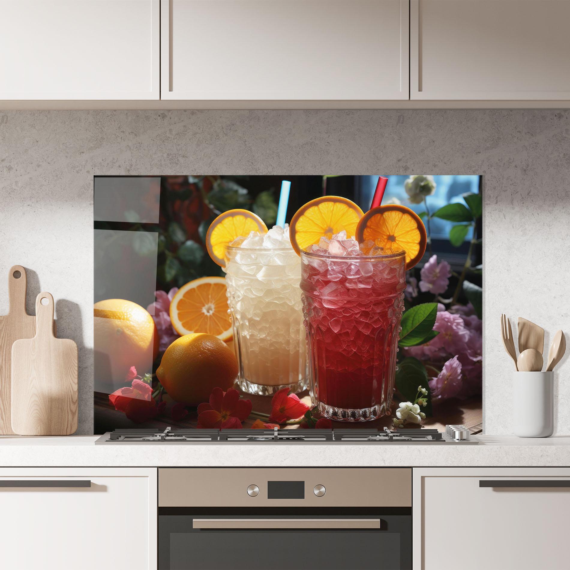 Küchenrückwand Glas Citrus Smoothie Drink mockup 7
