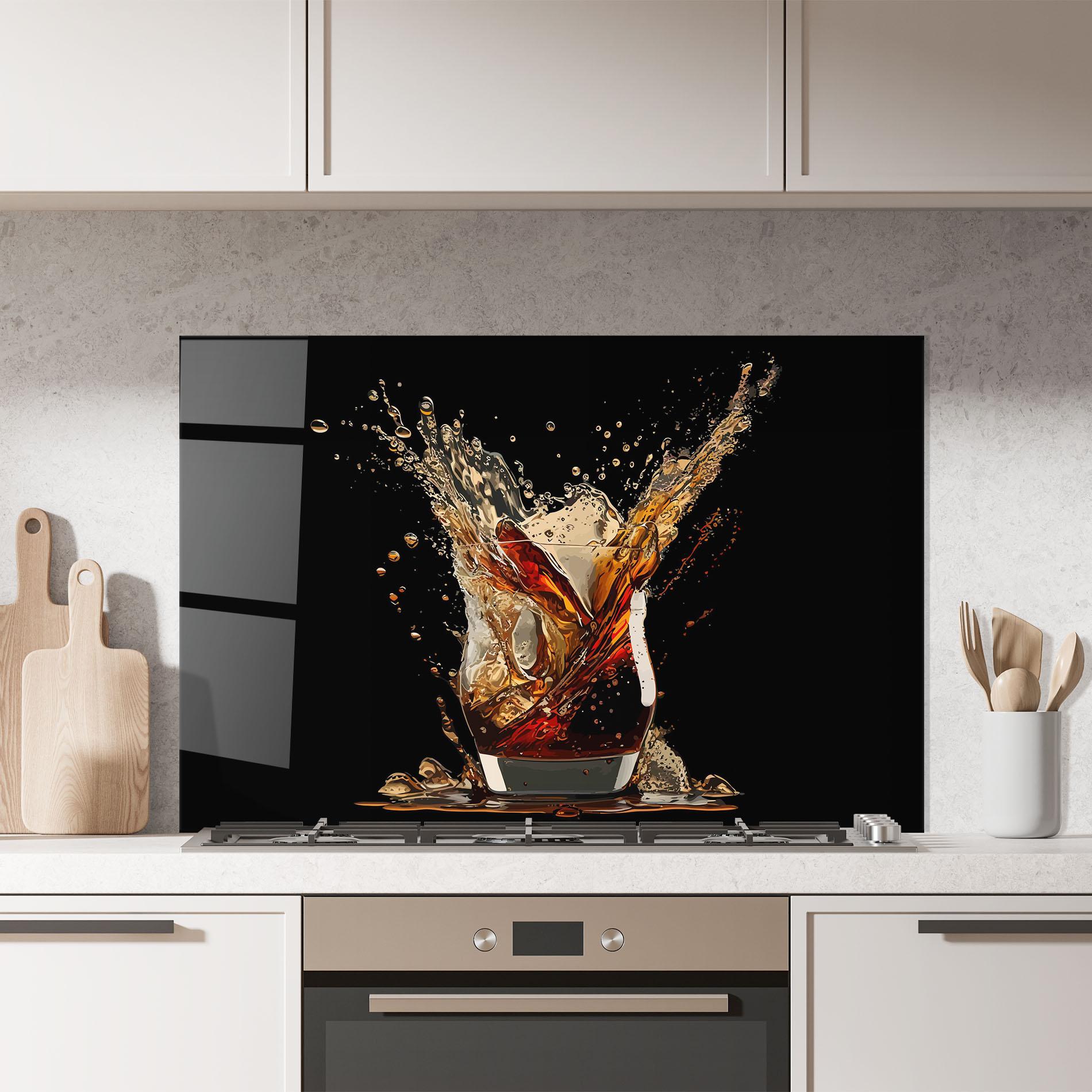 Küchenrückwand Glas Cola Splash mockup 7