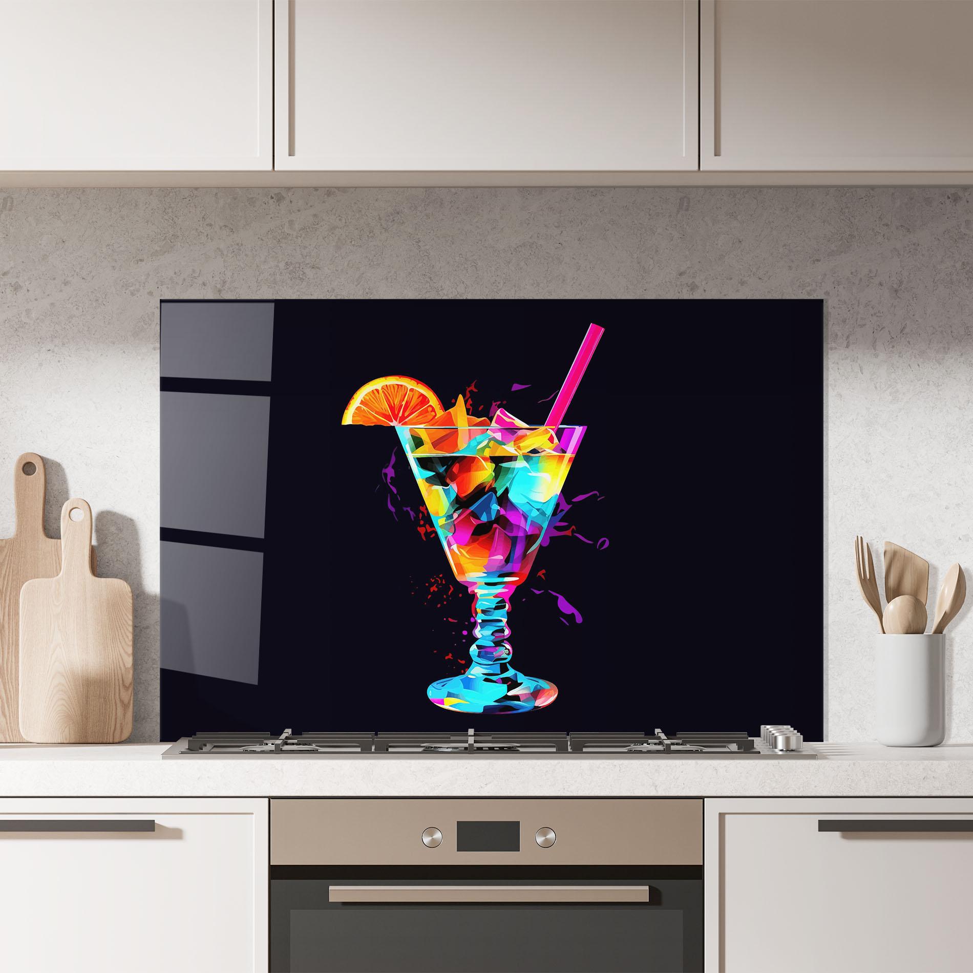 Küchenrückwand Glas Colorful Cocktail mockup 7