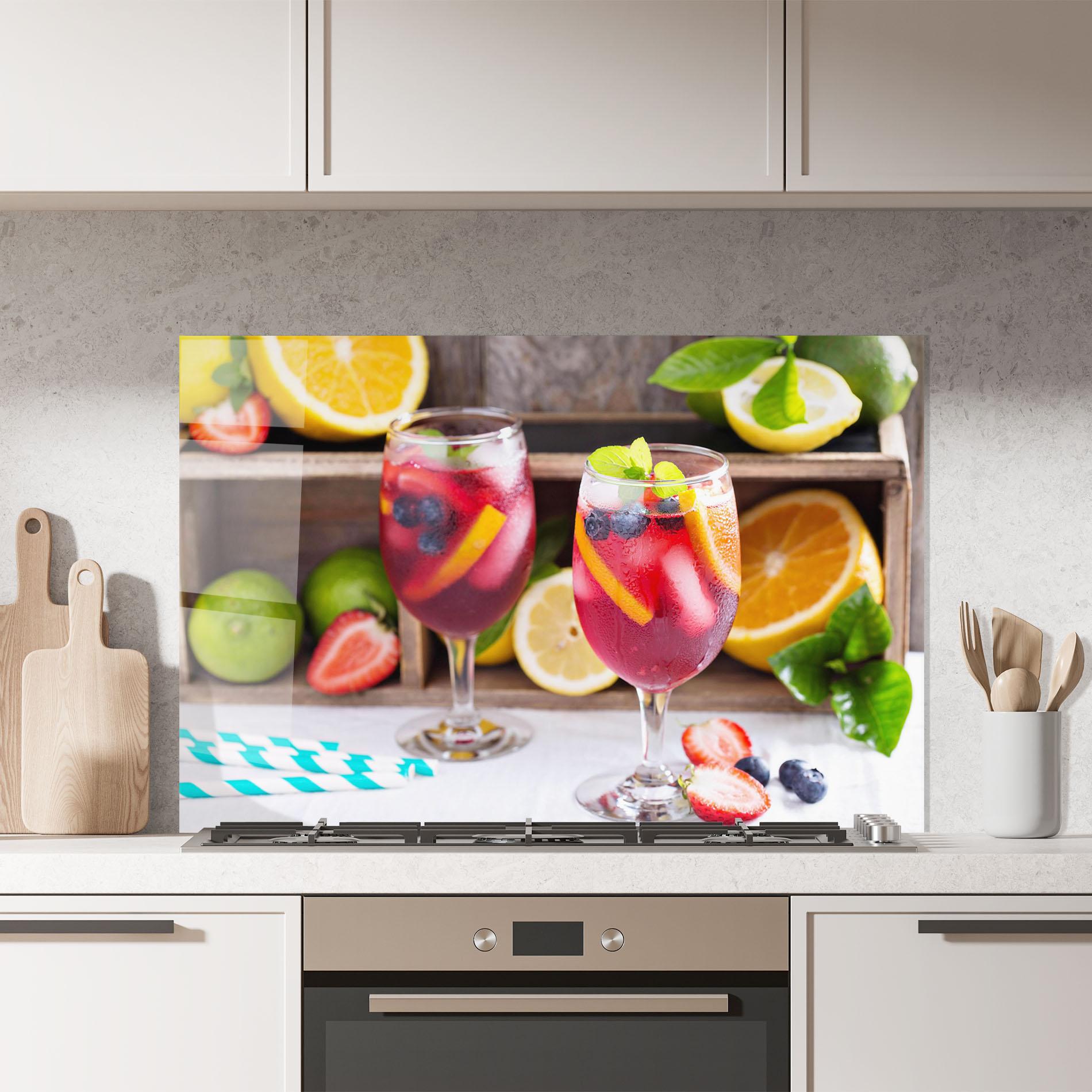 Küchenrückwand Glas Colorful Summer Drink mockup 7