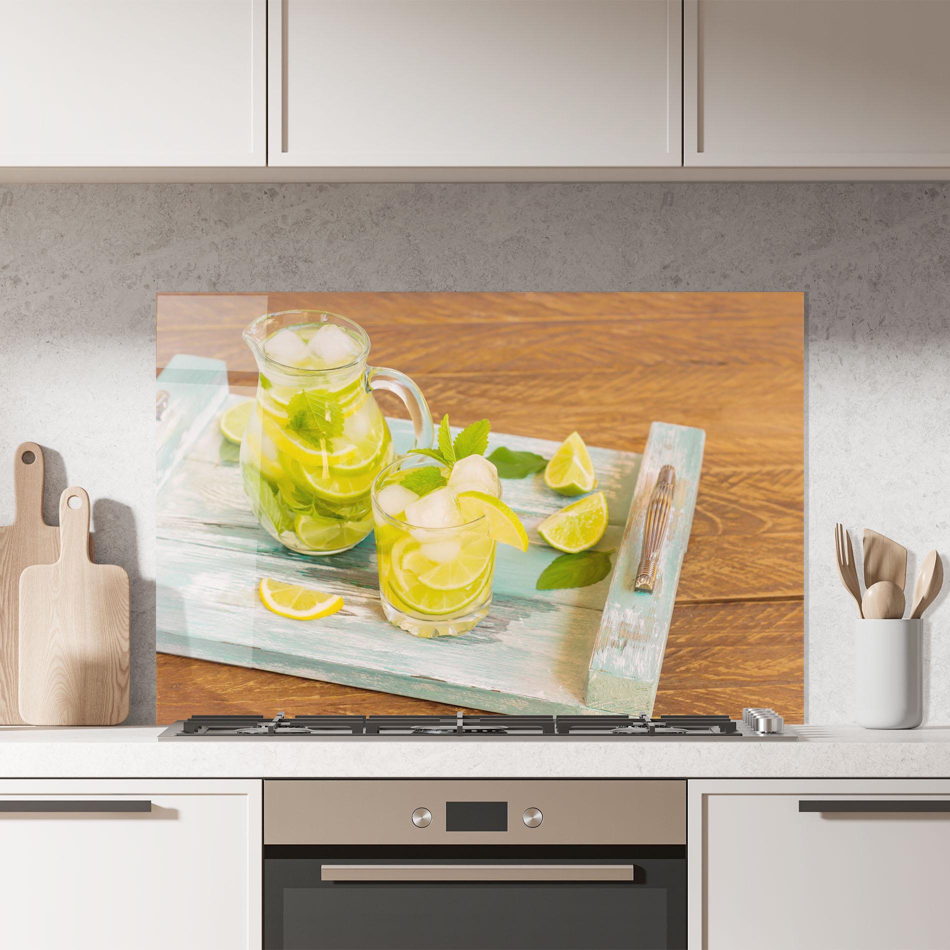 Küchenrückwand Glas Fresh Cold Lemonade mockup 7