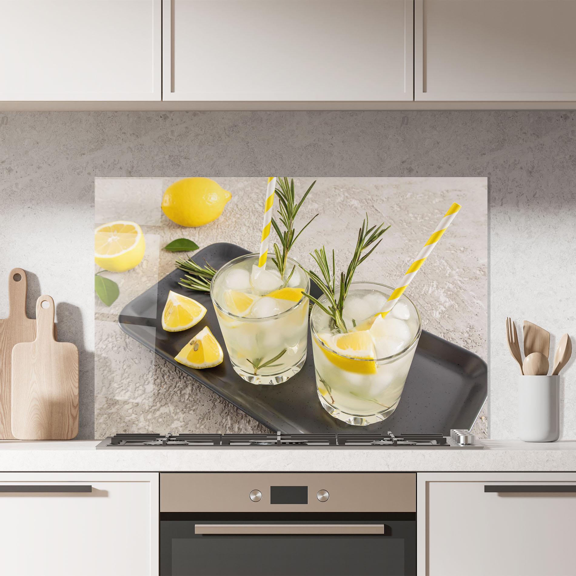 Küchenrückwand Glas Fruit Vitamin Water mockup 7