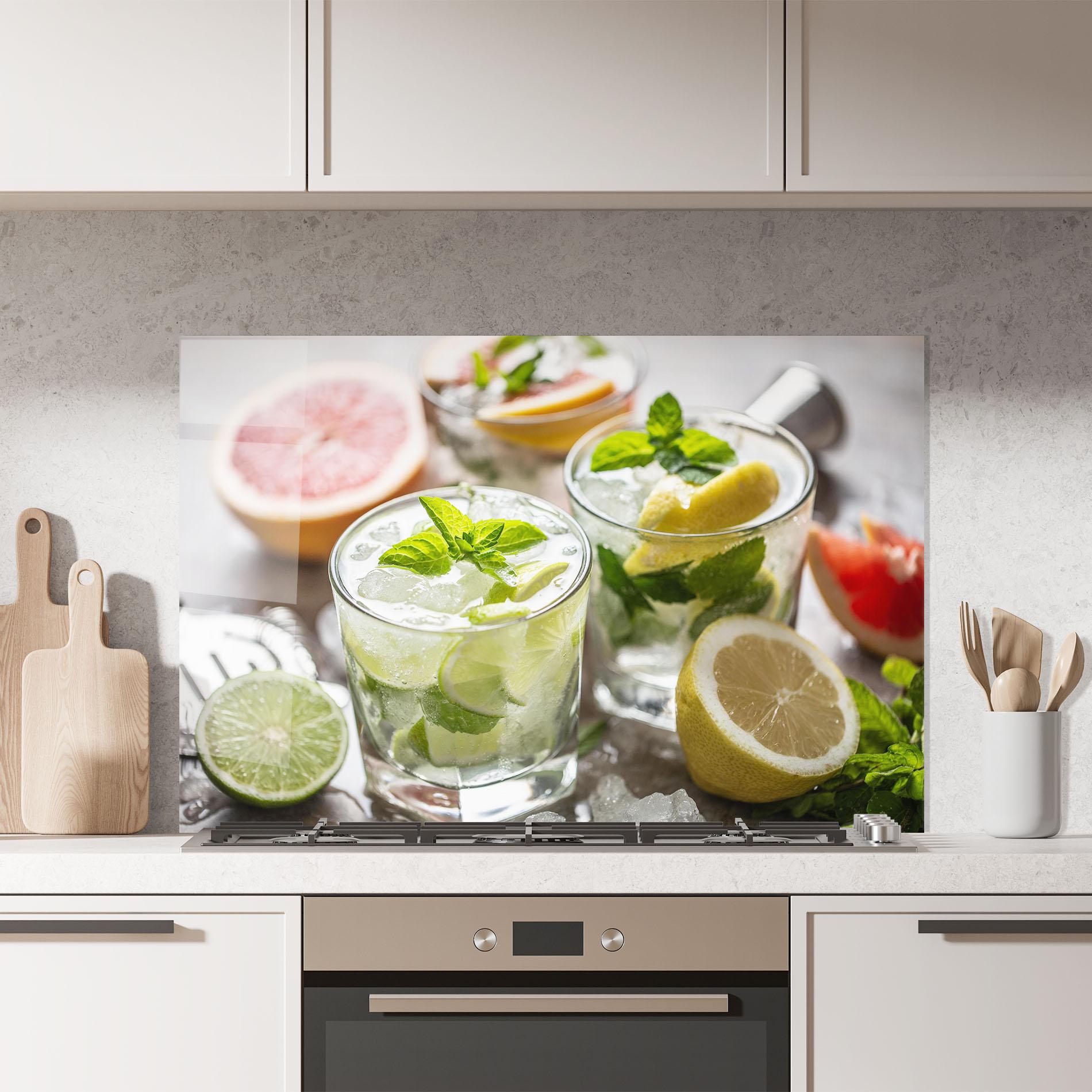 Küchenrückwand Glas Gin Tonic Drink mockup 7
