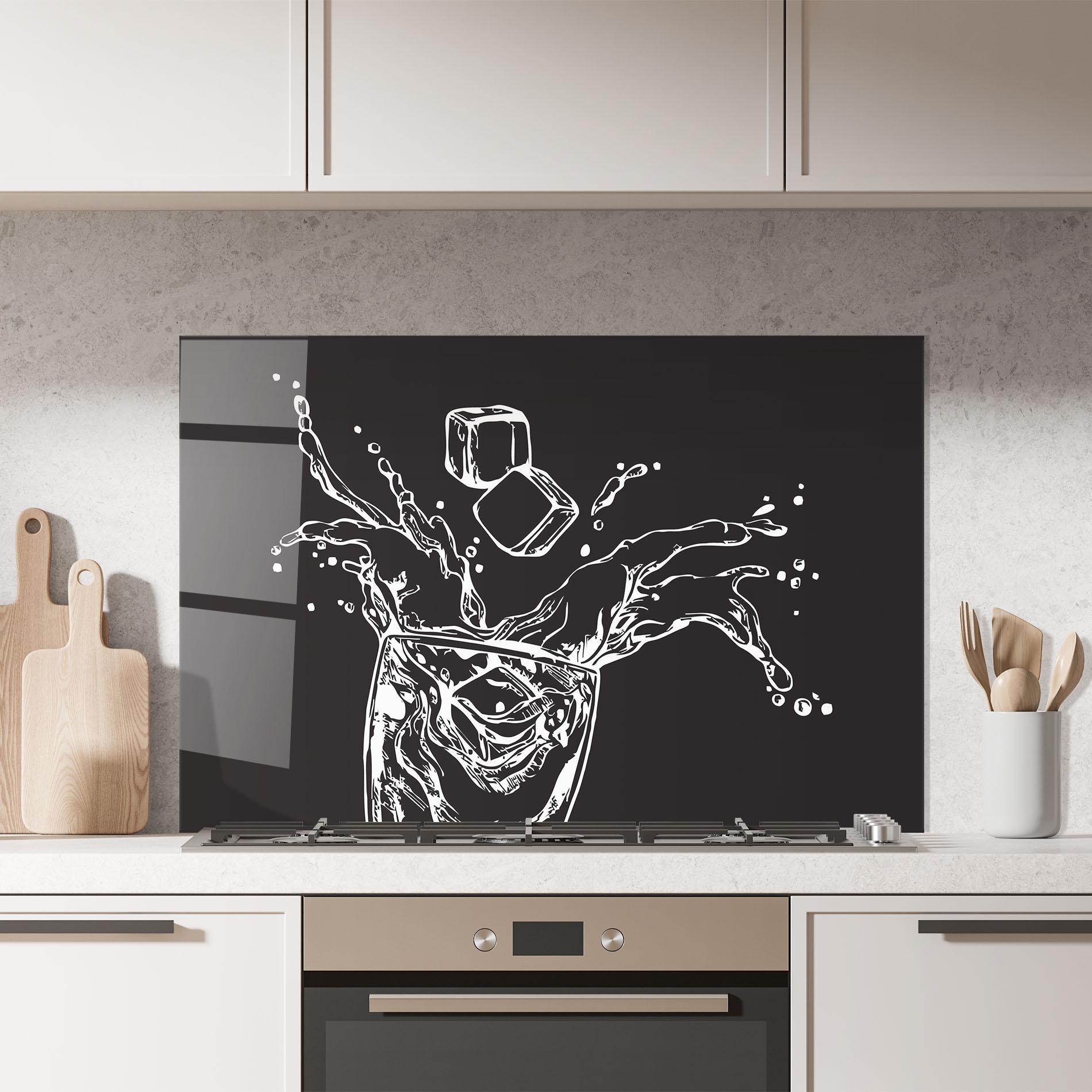 Küchenrückwand Glas Ice Splash Drink mockup 7