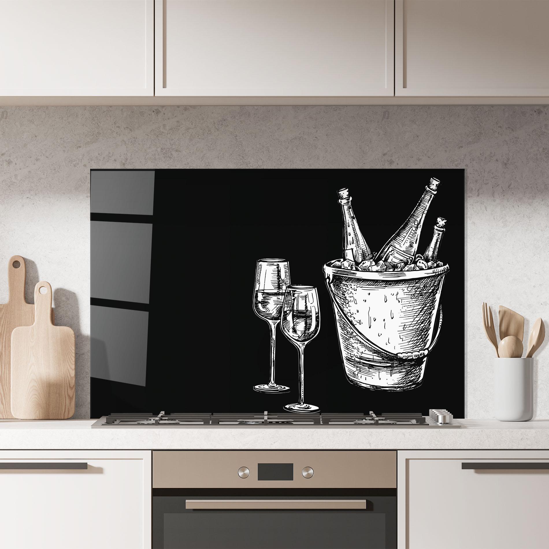 Küchenrückwand Glas Ice Wine mockup 7