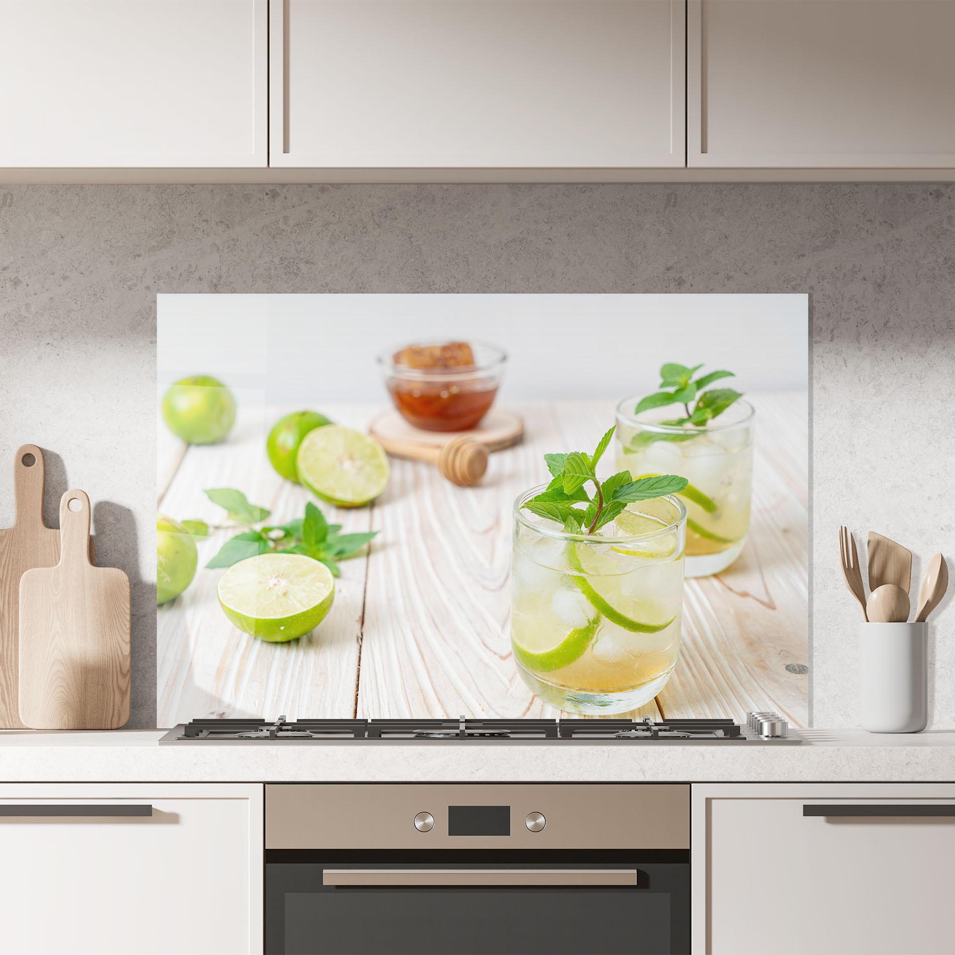 Küchenrückwand Glas Iced Honey mockup 7