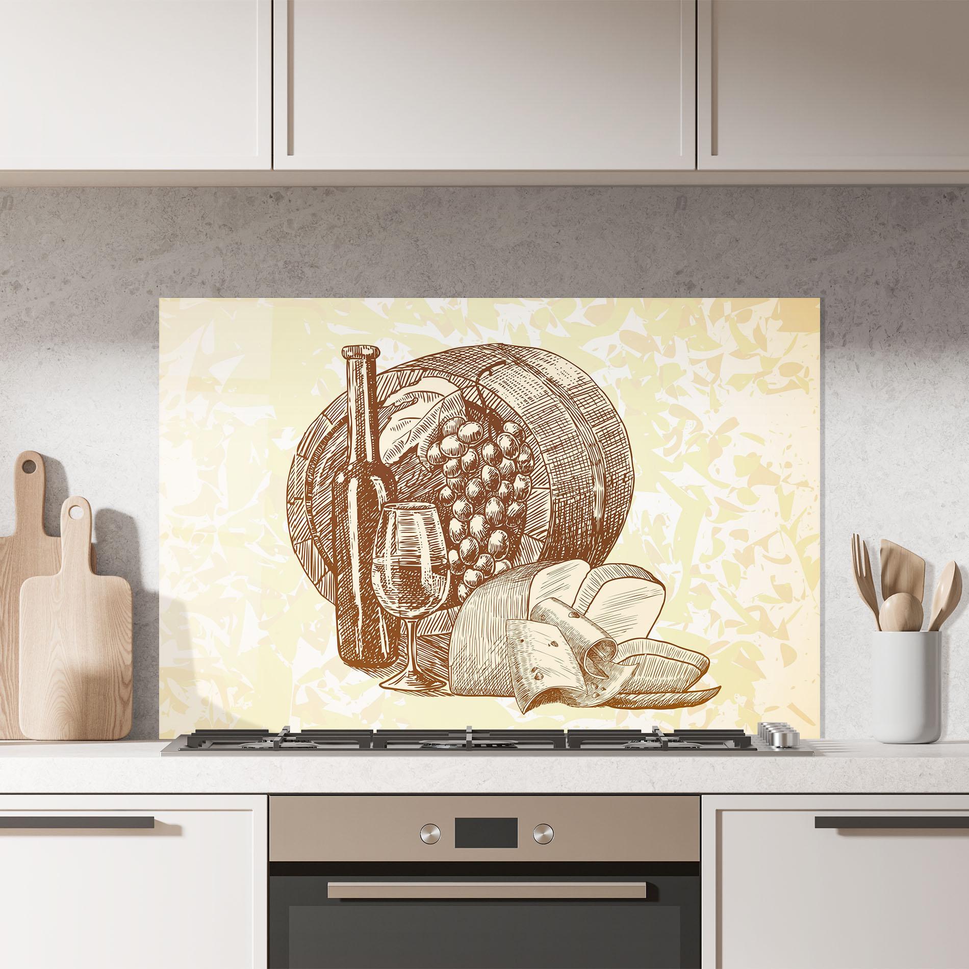 Küchenrückwand Glas Old Wine mockup 7