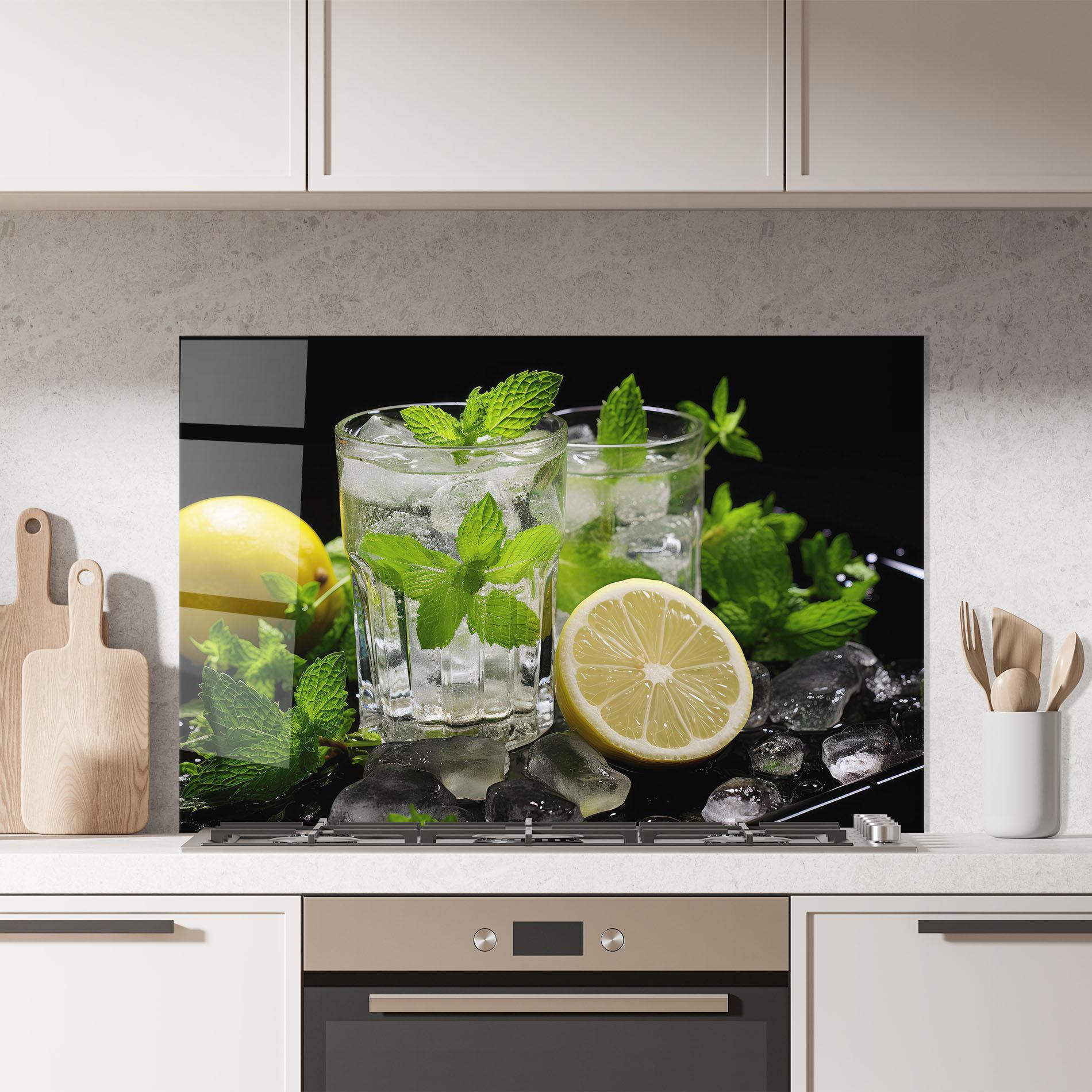Küchenrückwand Glas Refreshing Lemonade mockup 7