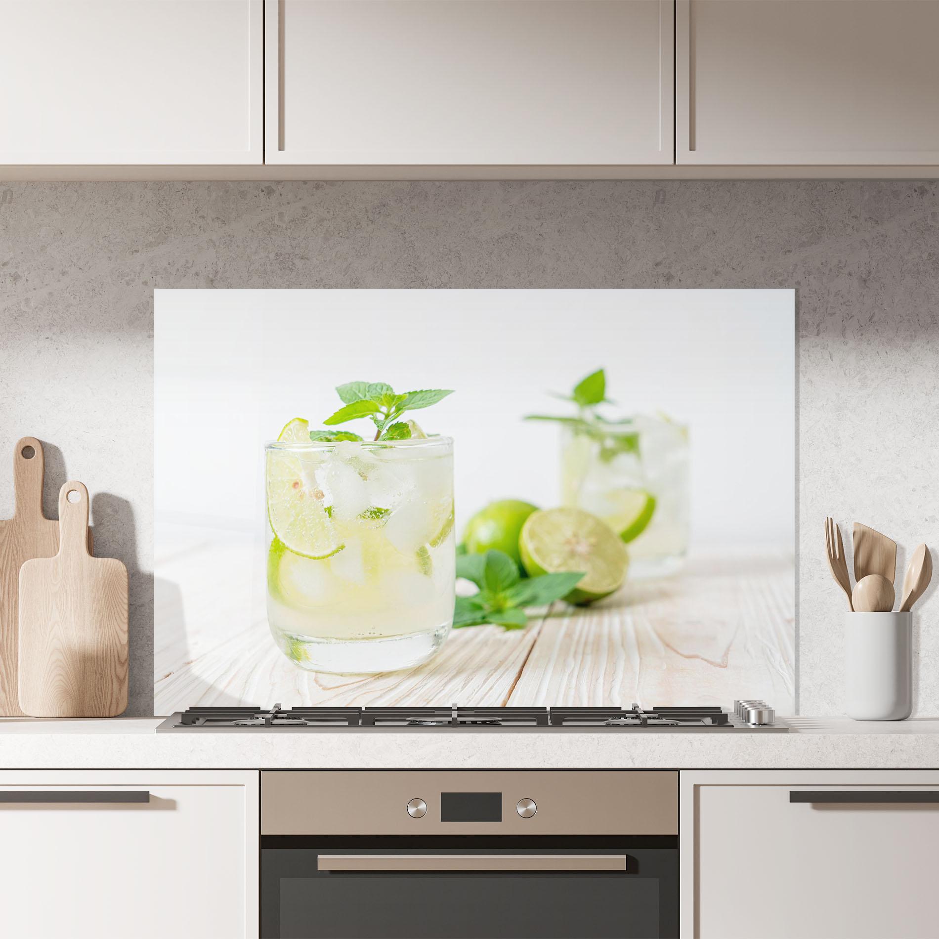 Küchenrückwand Glas Soda Mint Drink mockup 7