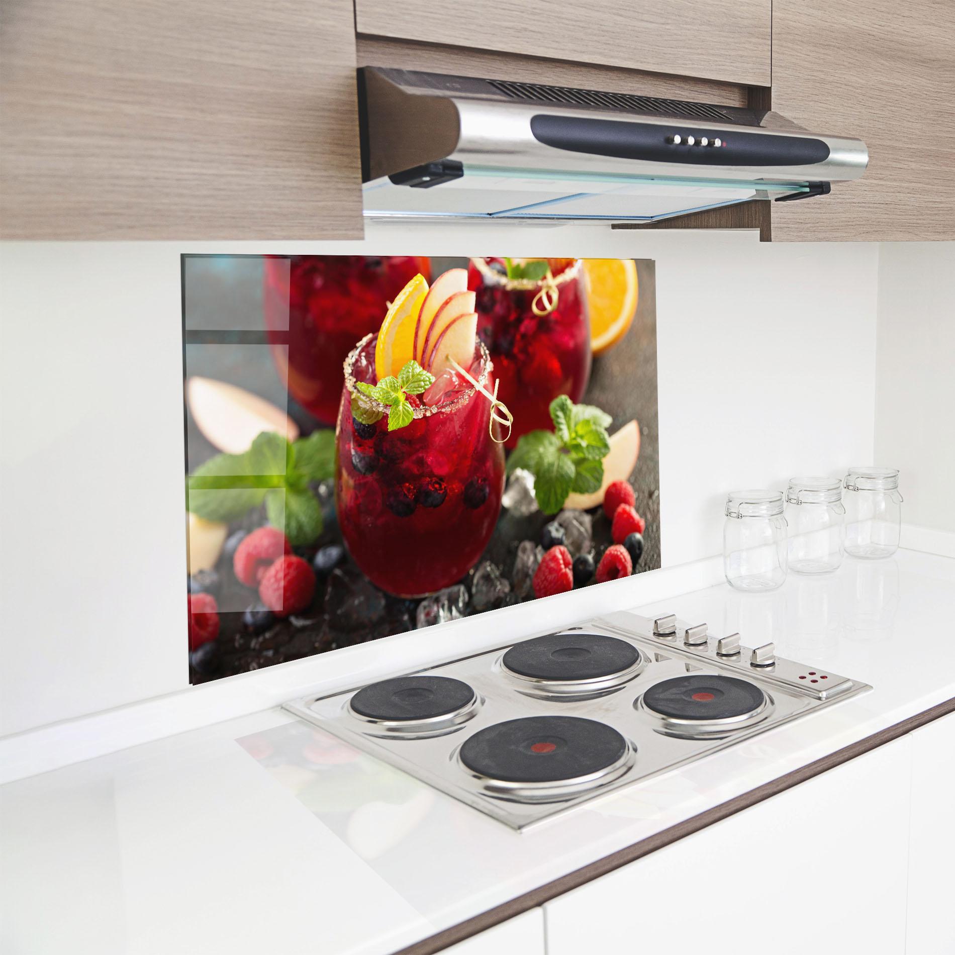 Küchenrückwand Glas Berry Drink mockup 8