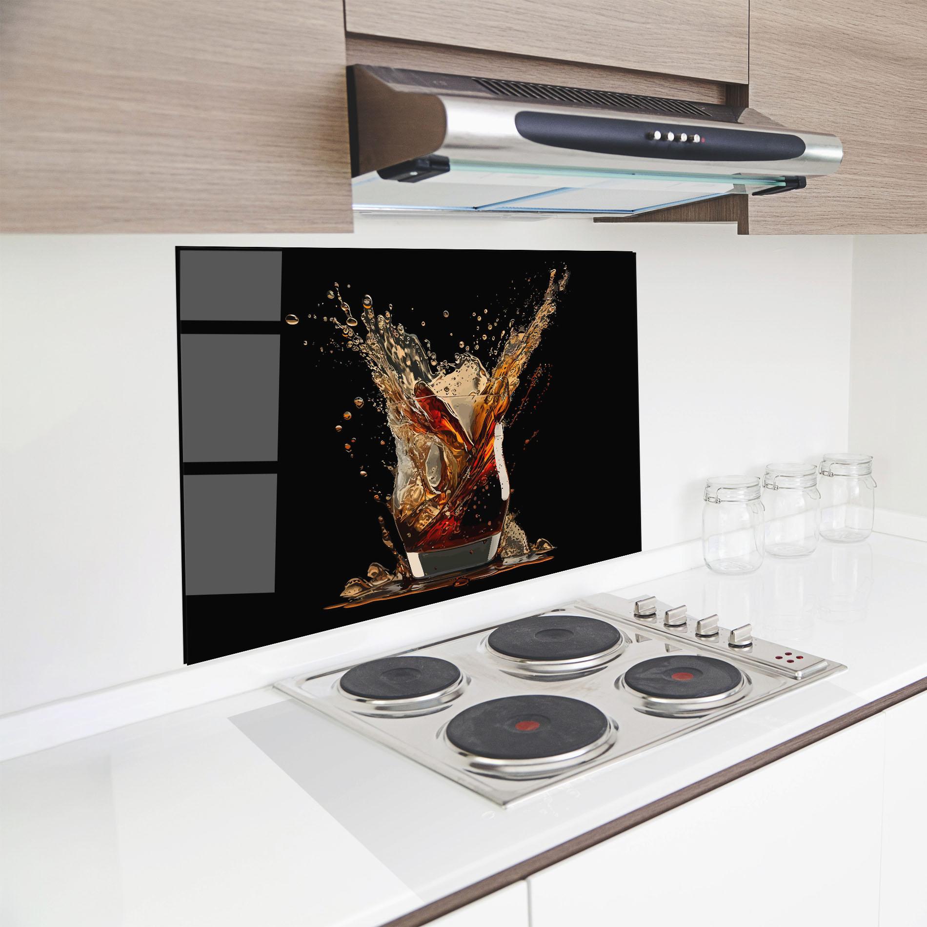 Küchenrückwand Glas Cola Splash mockup 8