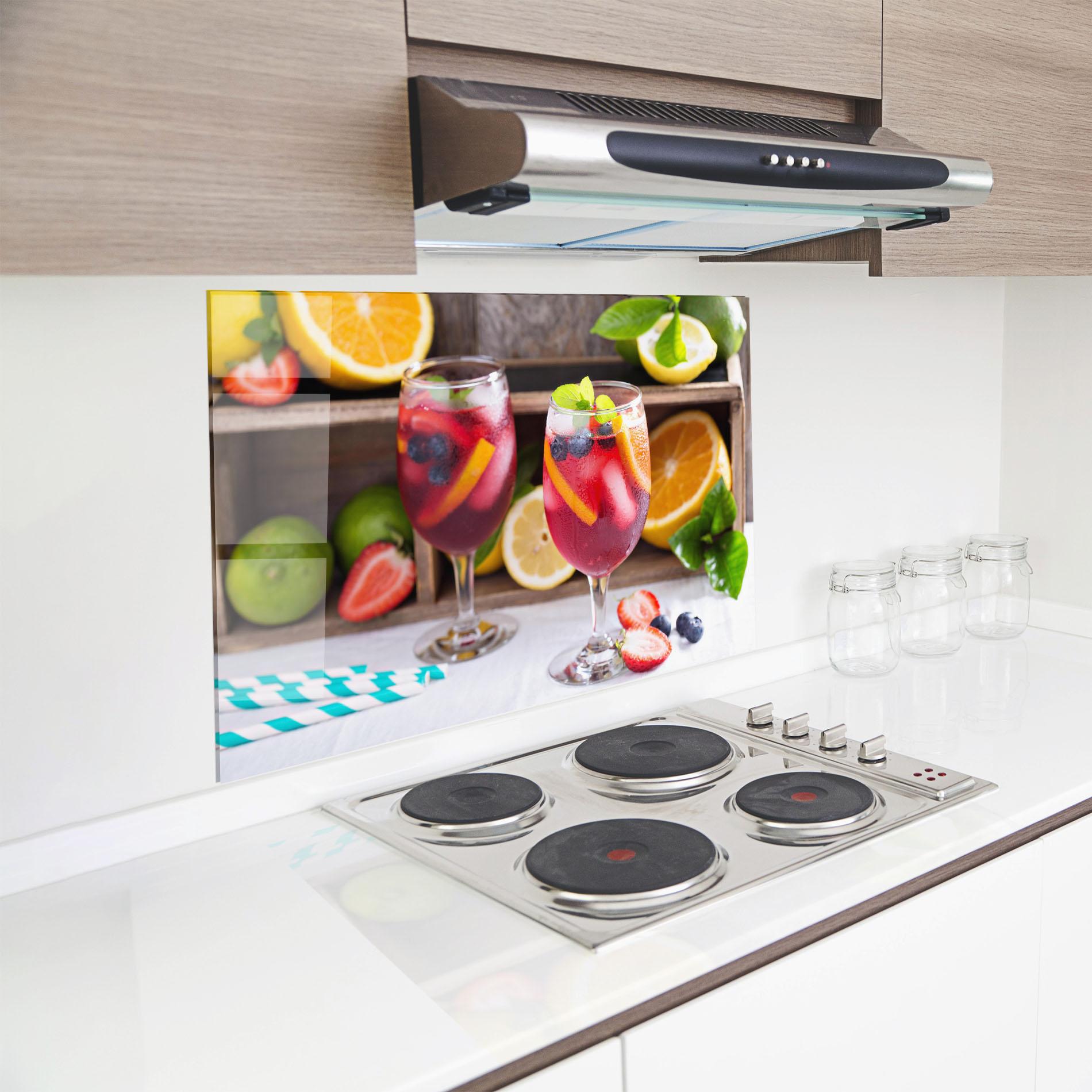 Küchenrückwand Glas Colorful Summer Drink mockup 8