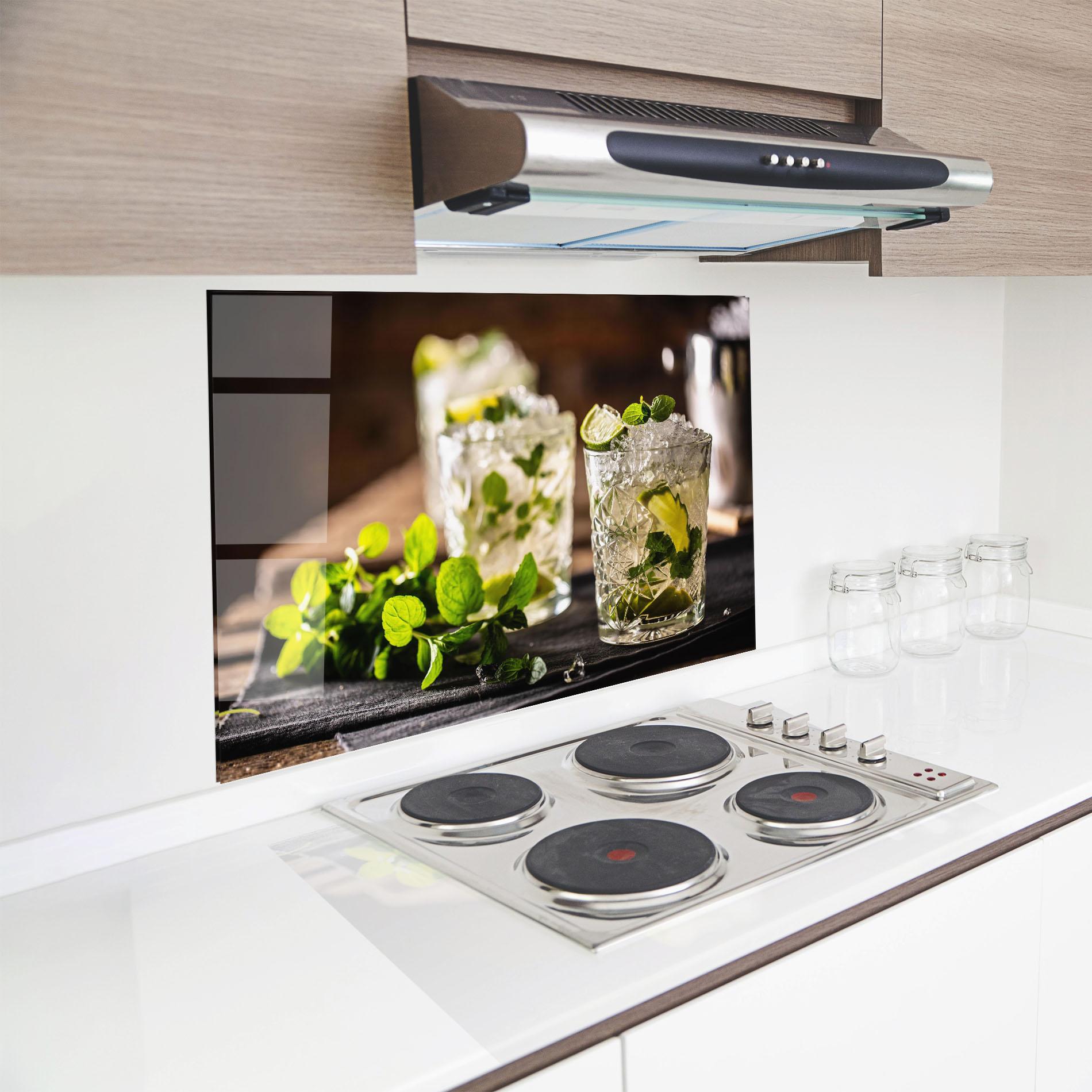 Küchenrückwand Glas Fresh Mint Lime mockup 8