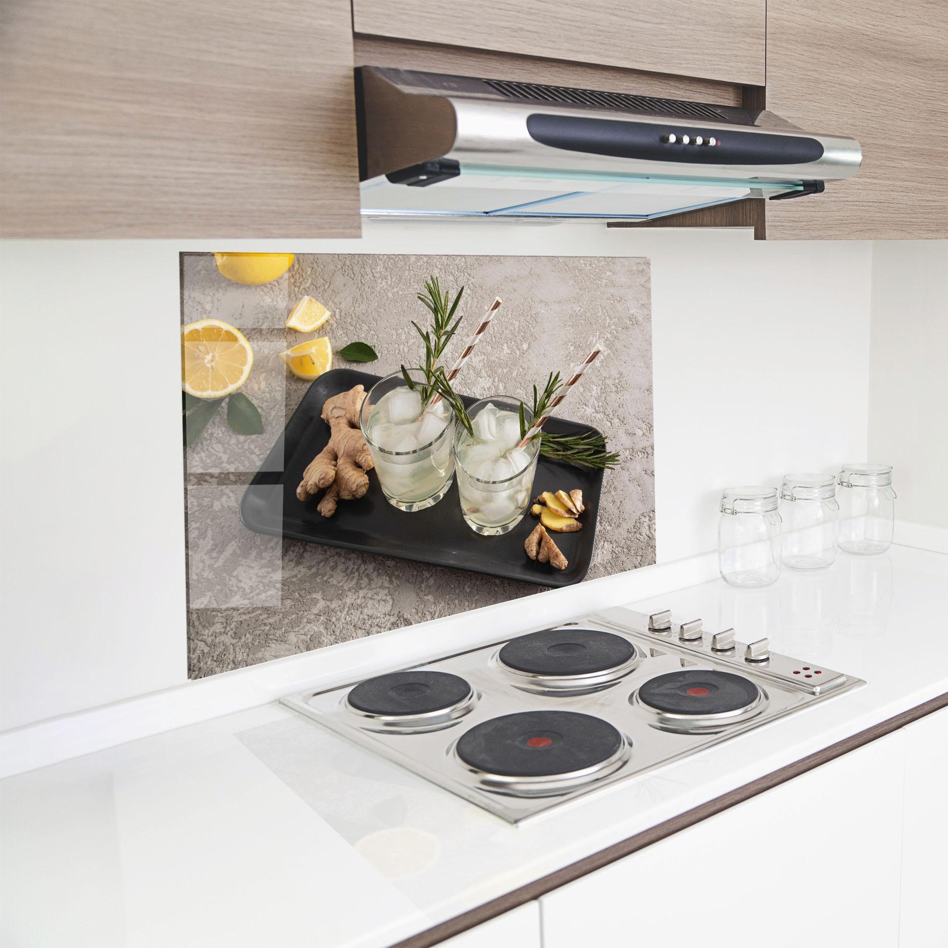 Küchenrückwand Glas Ginger Lemonade Drink mockup 8