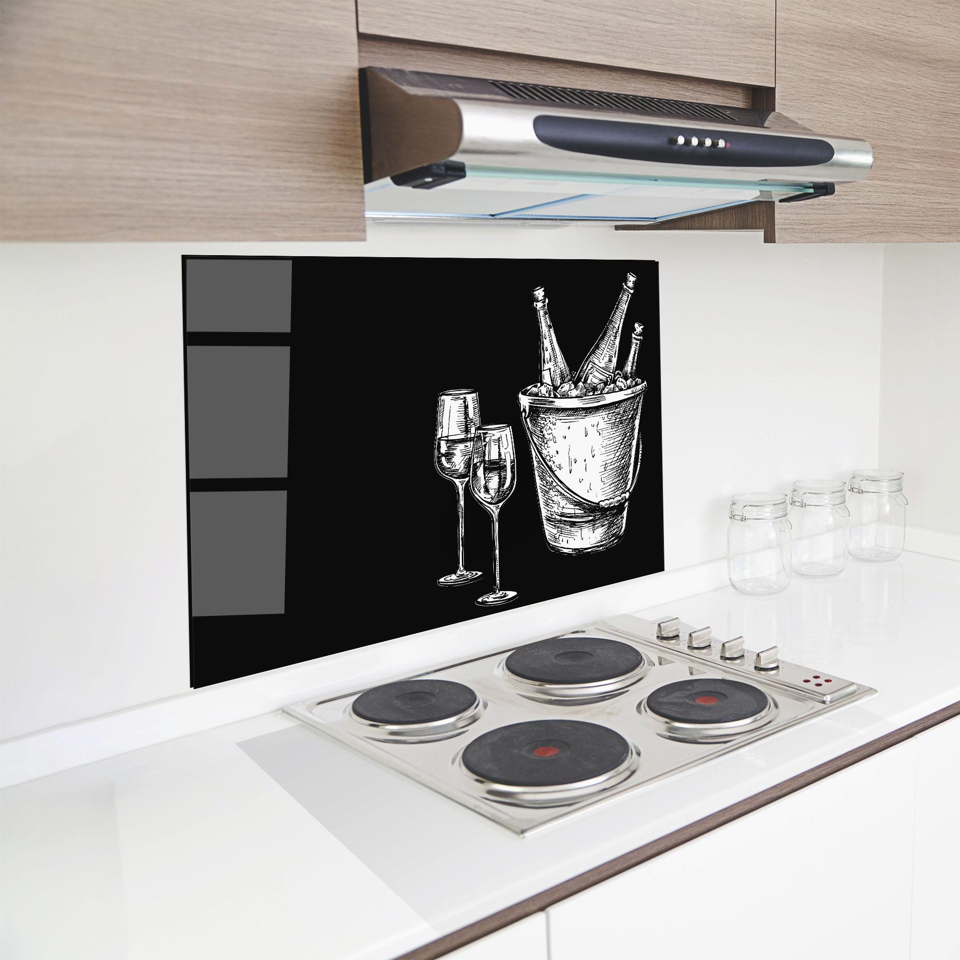 Küchenrückwand Glas Ice Wine mockup 8
