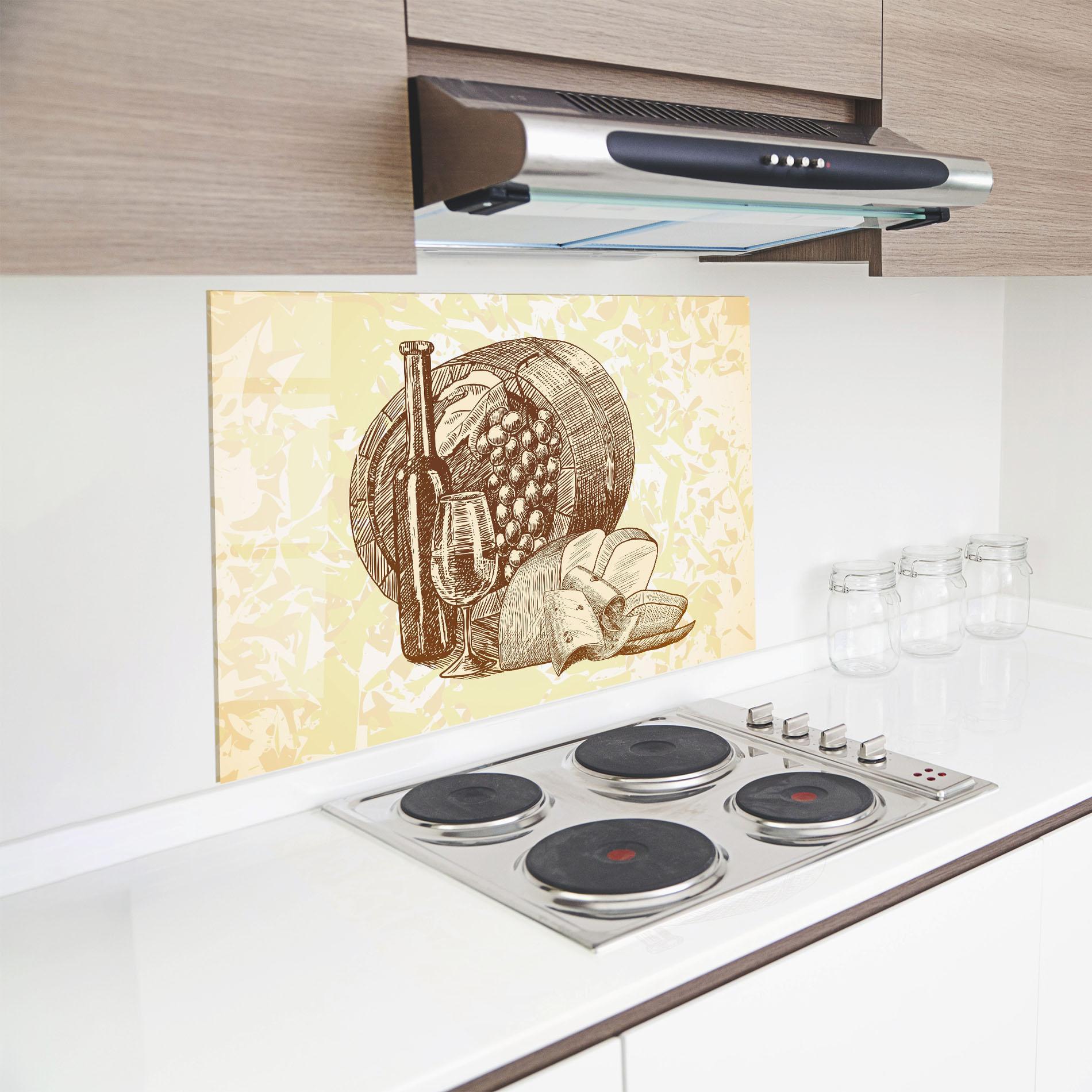 Küchenrückwand Glas Old Wine mockup 8