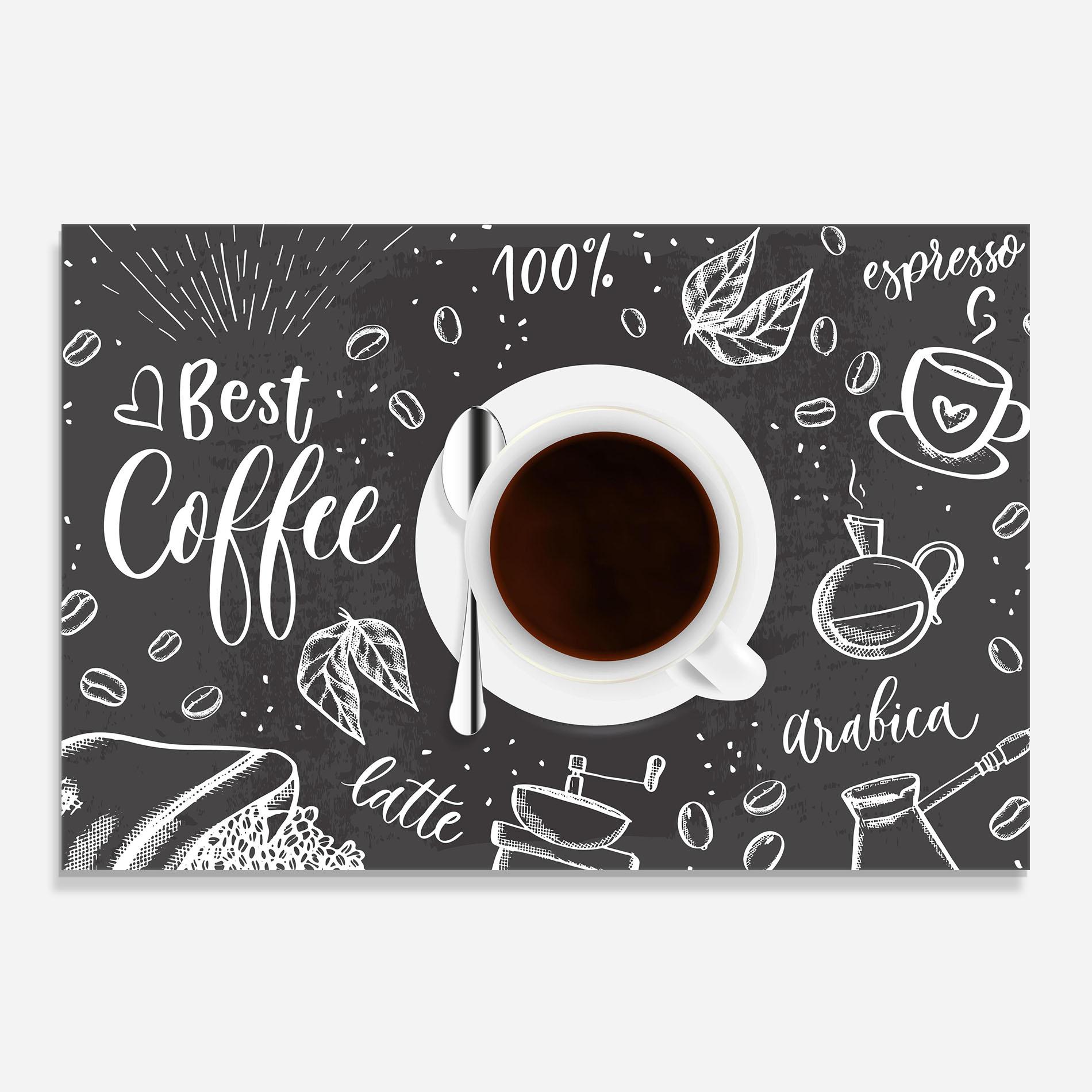 Küchenrückwand Glas Best Coffee mockup 0