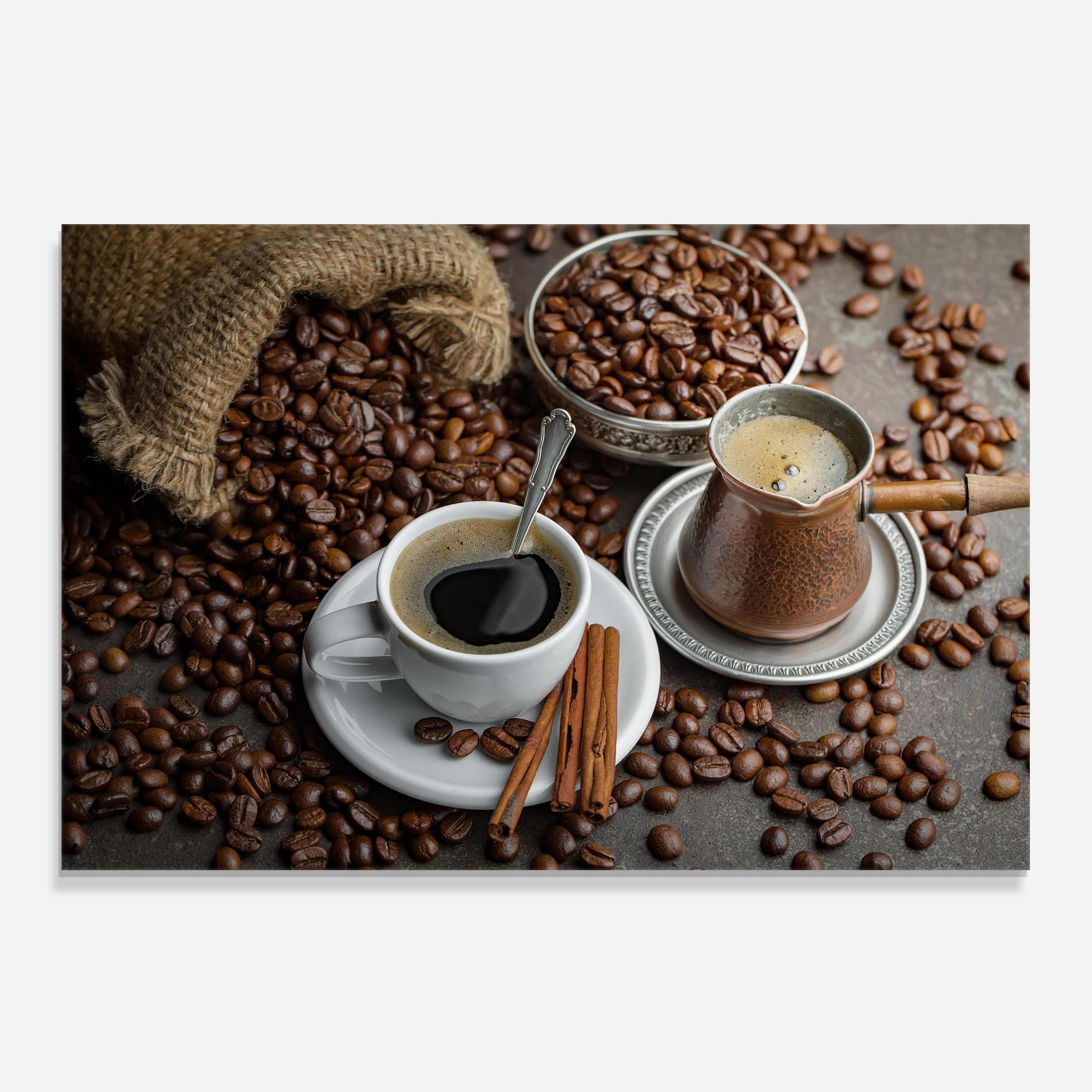 Küchenrückwand Glas Black Coffee Bean mockup 0