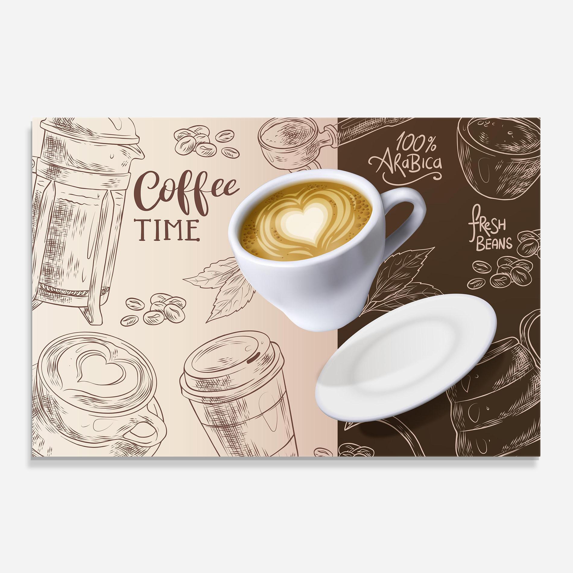 Küchenrückwand Glas Coffee Time mockup 0