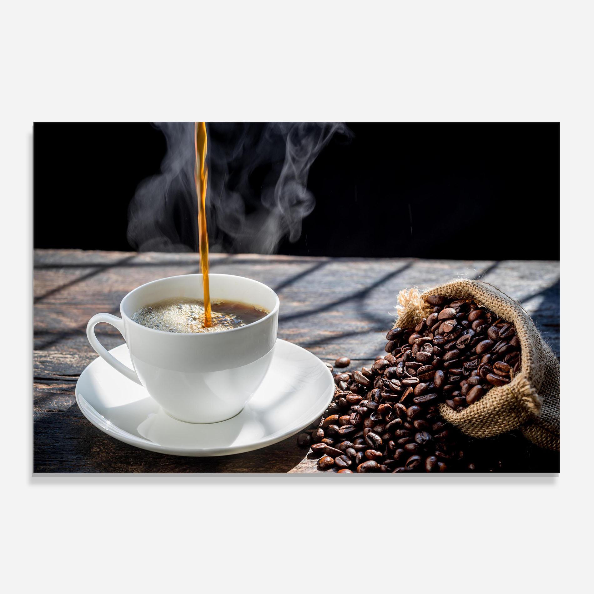 Küchenrückwand Glas Pouring Coffee mockup 0