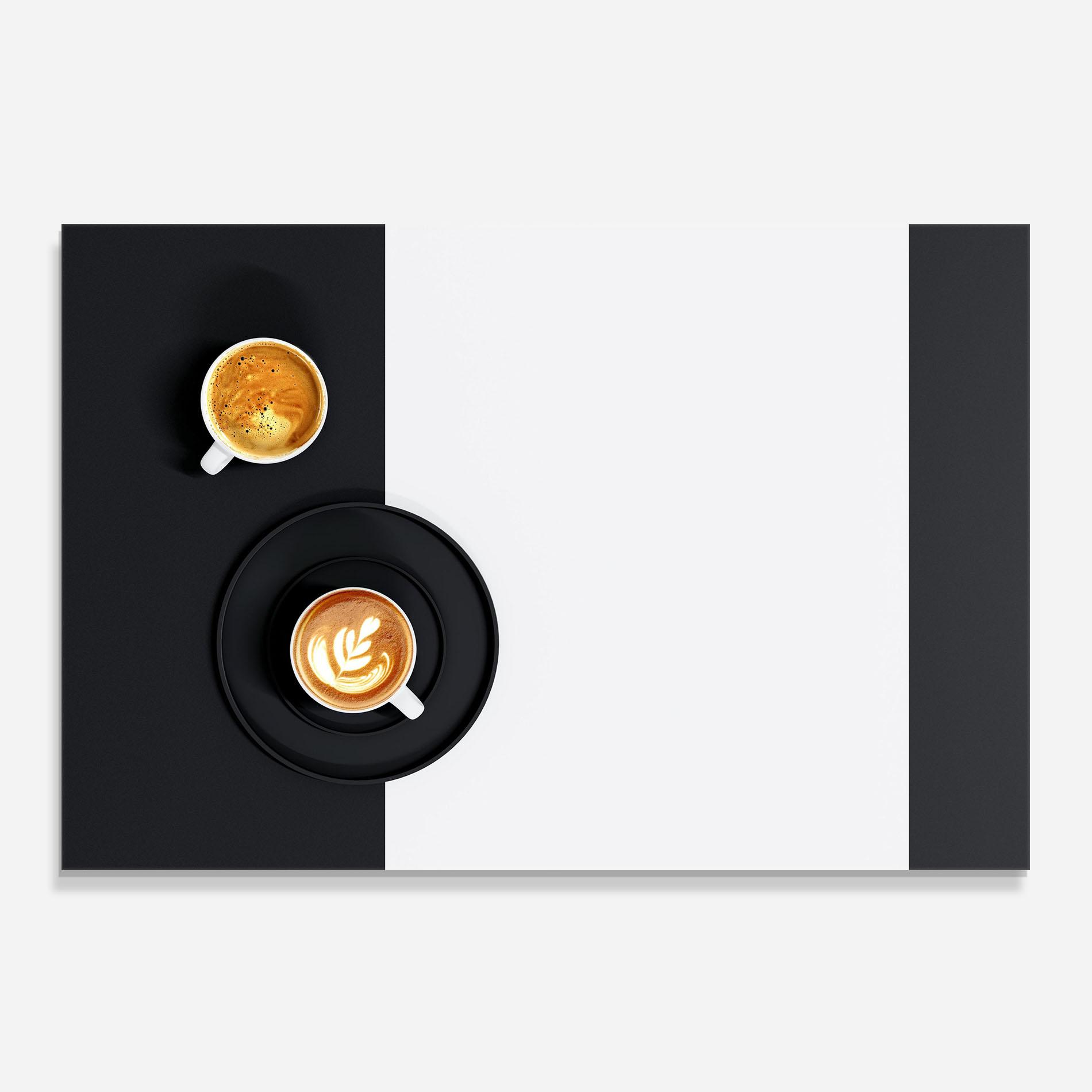 Küchenrückwand Glas White Coffee Cup mockup 0