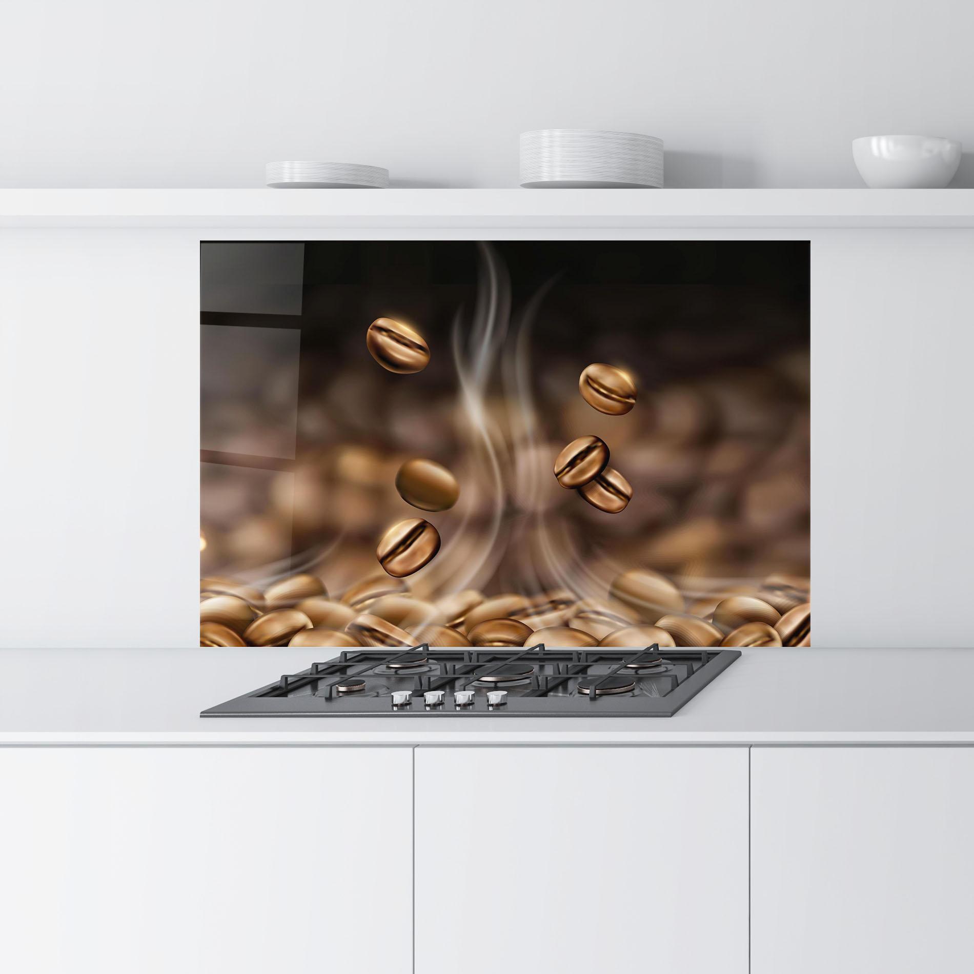 Küchenrückwand Glas Coffee Smoke mockup 9