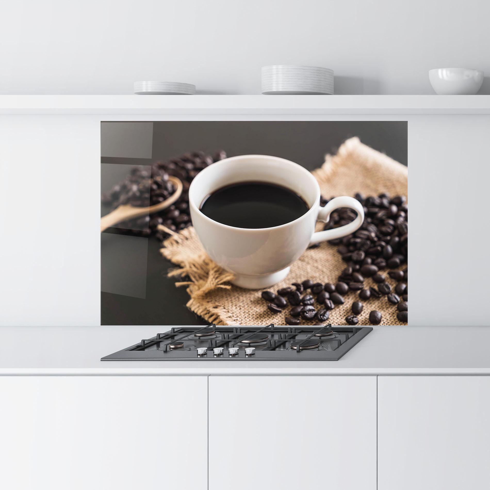 Küchenrückwand Glas Dark Beans Coffee mockup 9