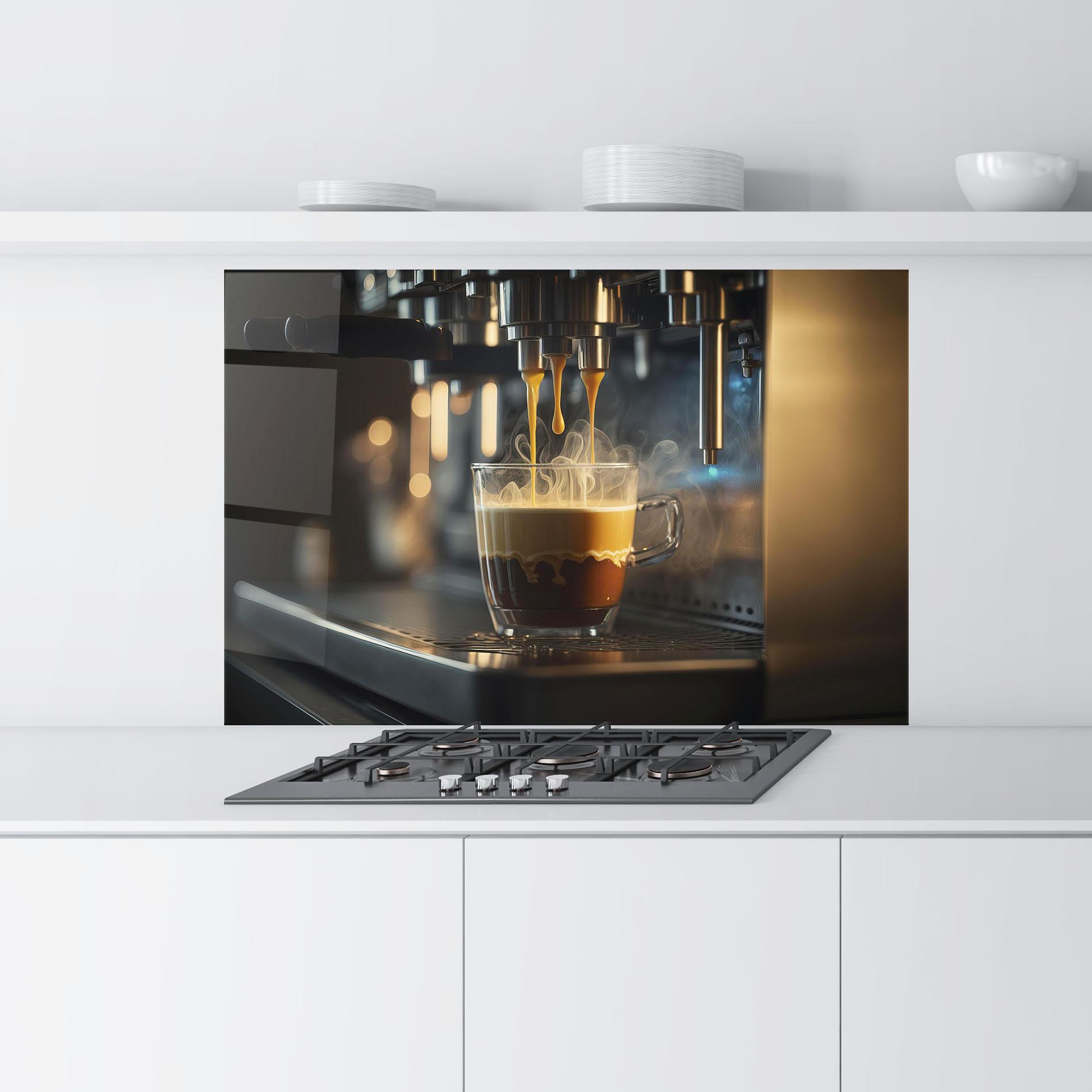 Küchenrückwand Glas Espresso Coffee mockup 9