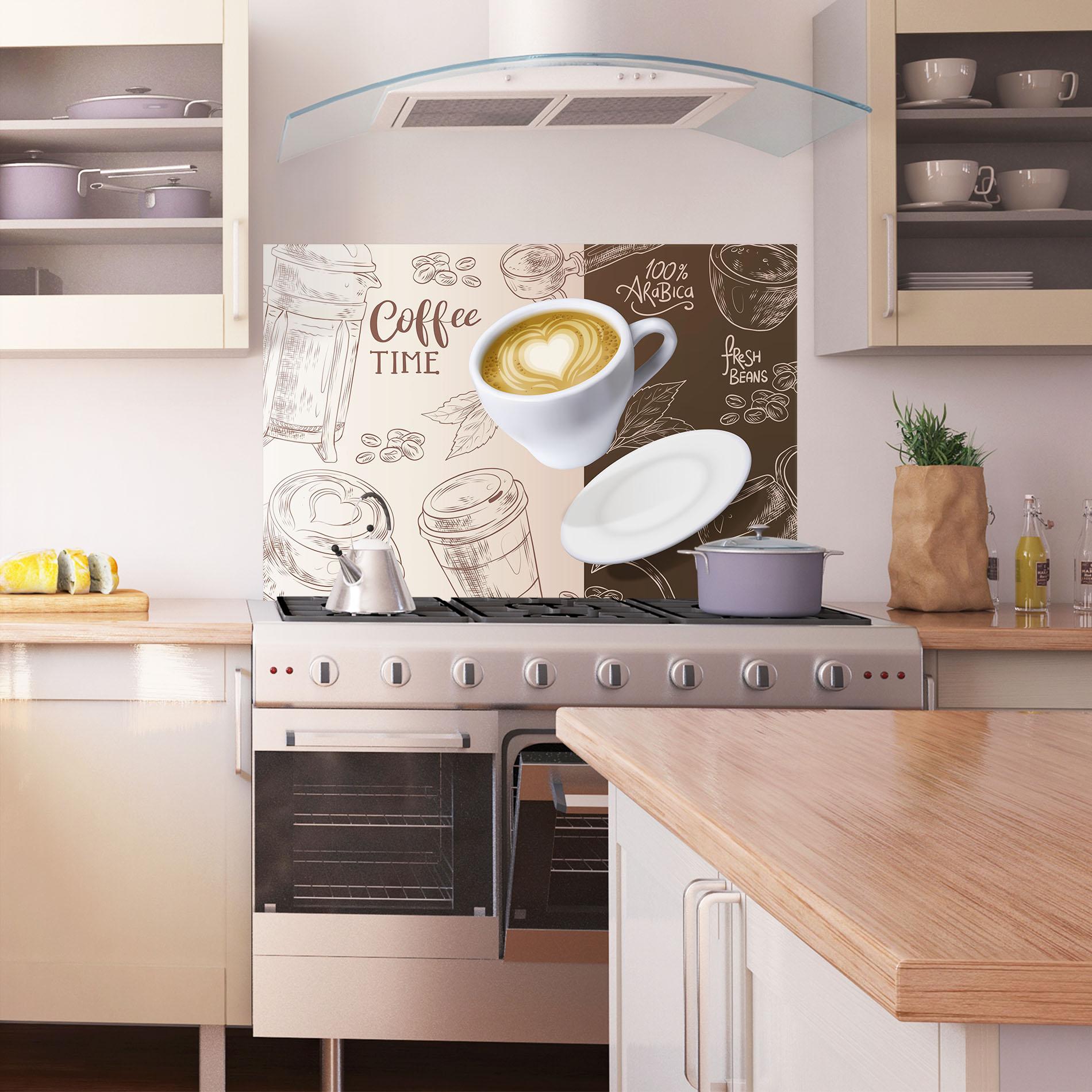 Küchenrückwand Glas Coffee Time mockup 1