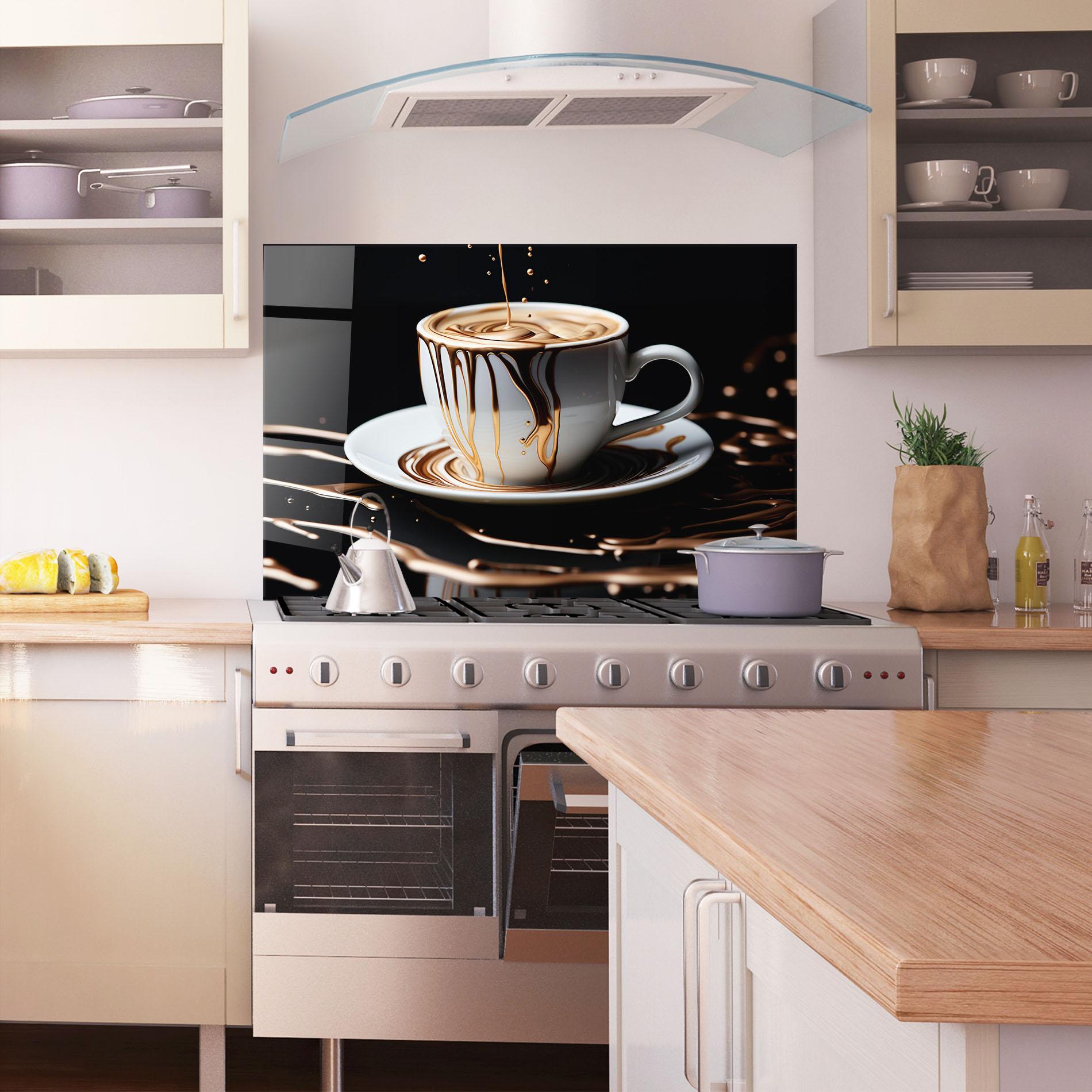 Küchenrückwand Glas Cold Coffee Drink mockup 1