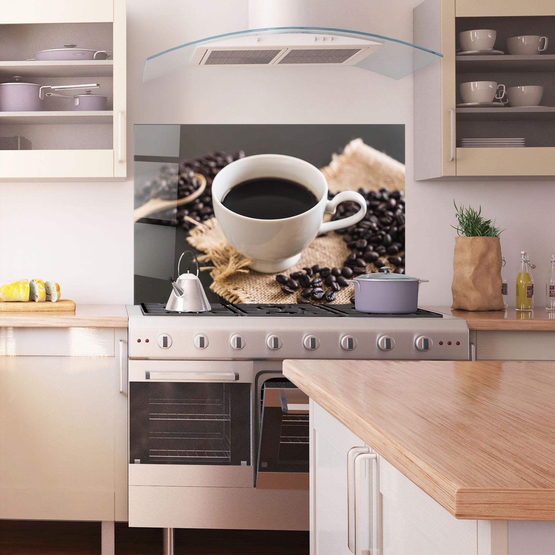 Küchenrückwand Glas Dark Beans Coffee mockup 1