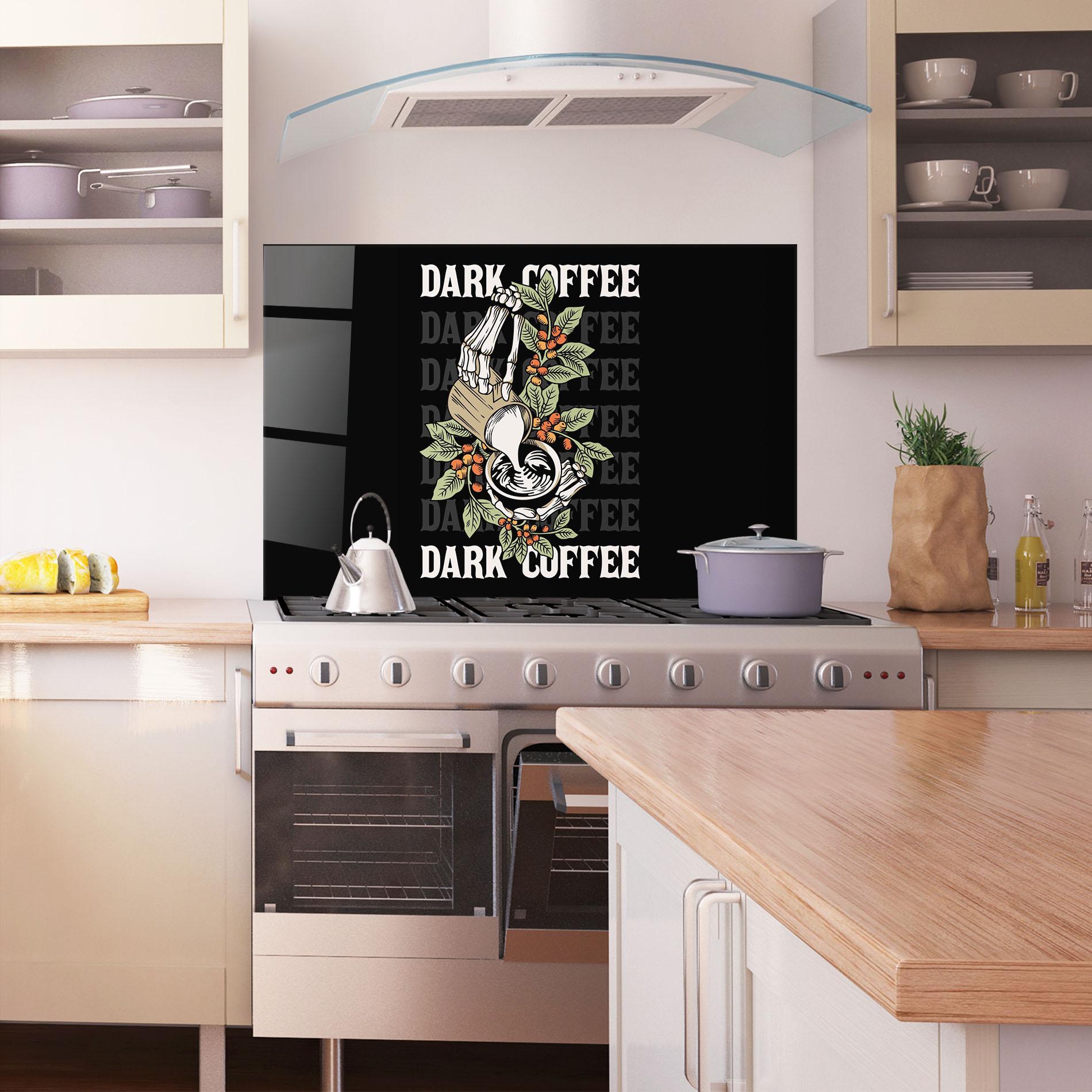 Küchenrückwand Glas Dark Coffee mockup 1