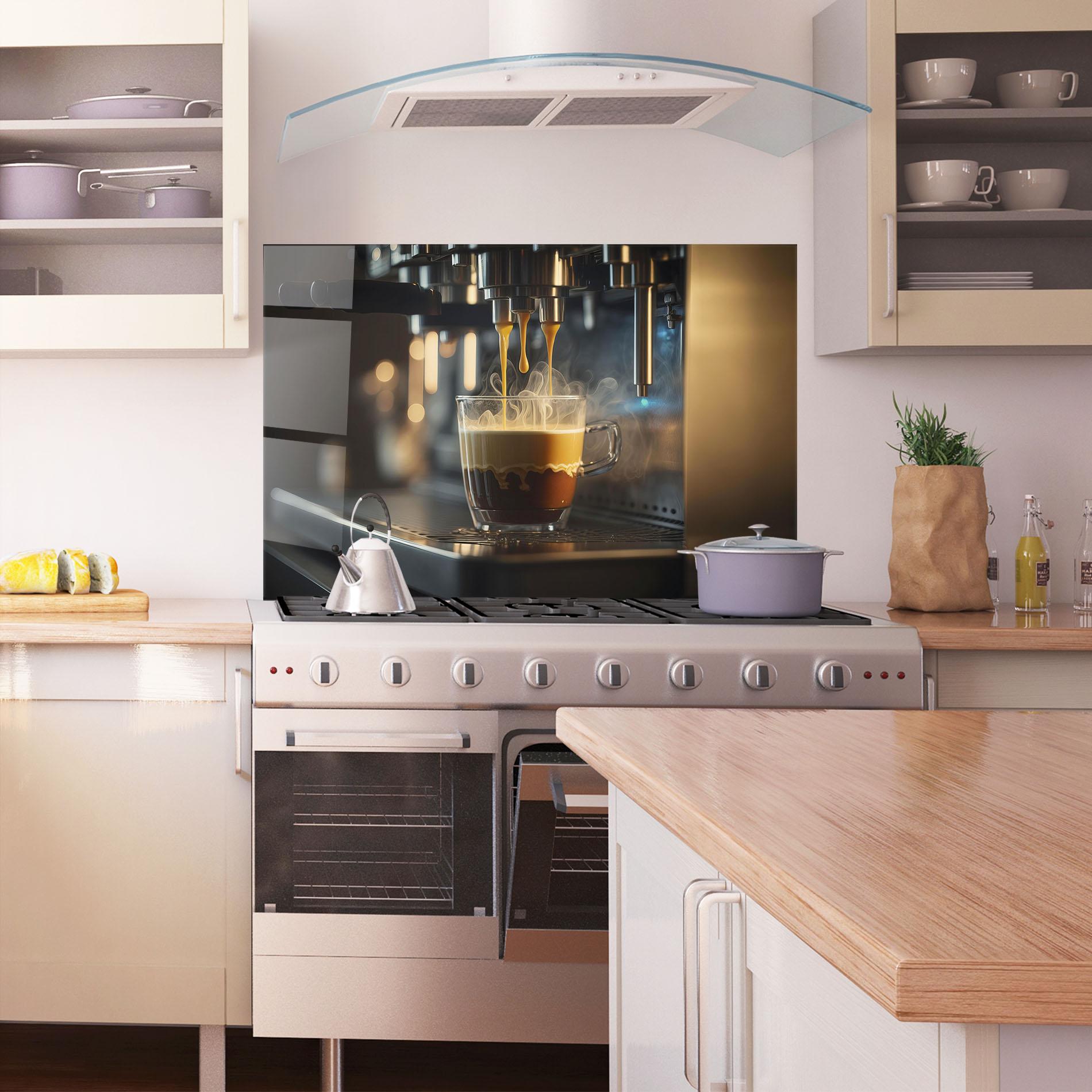 Küchenrückwand Glas Espresso Coffee mockup 1