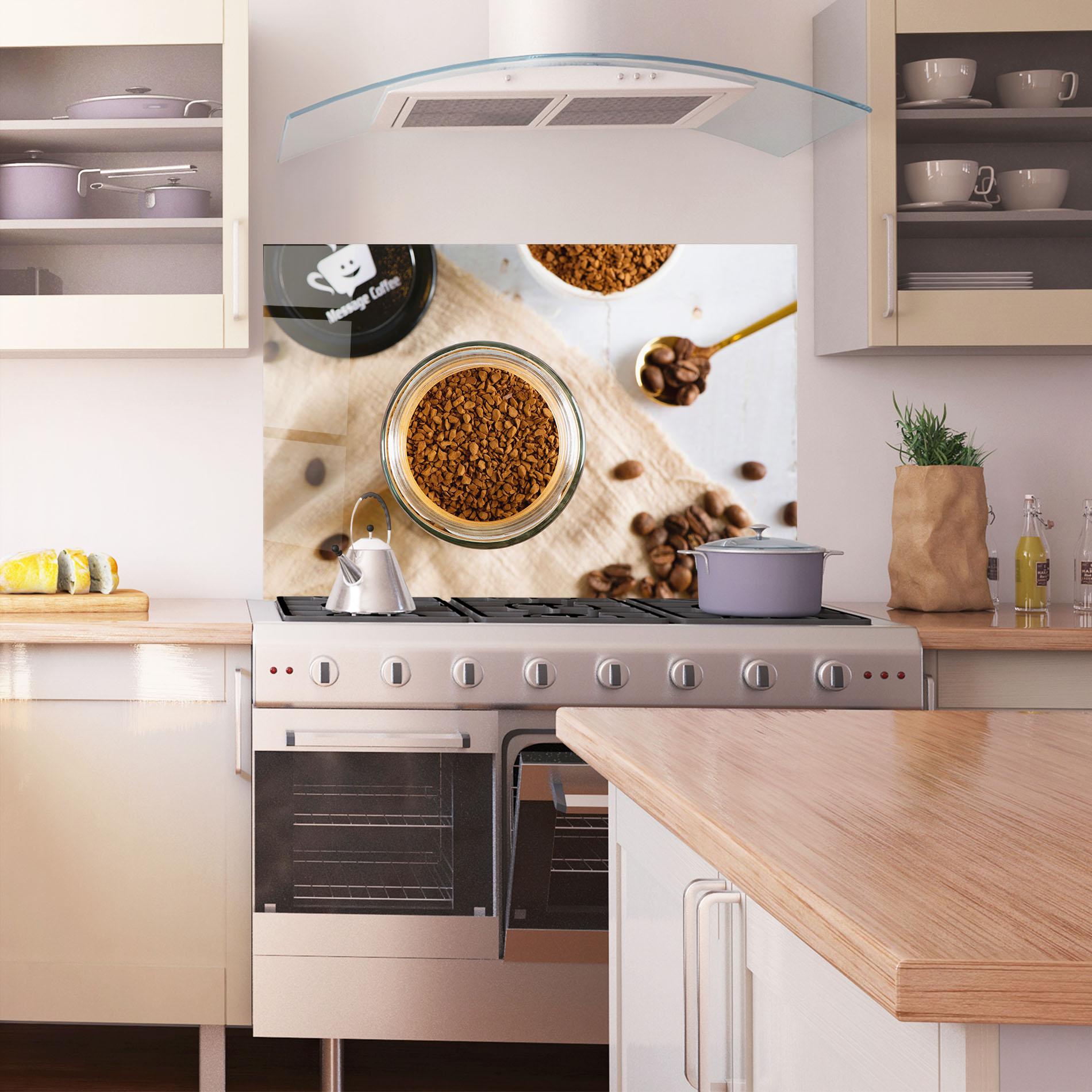 Küchenrückwand Glas Ground Coffee mockup 1