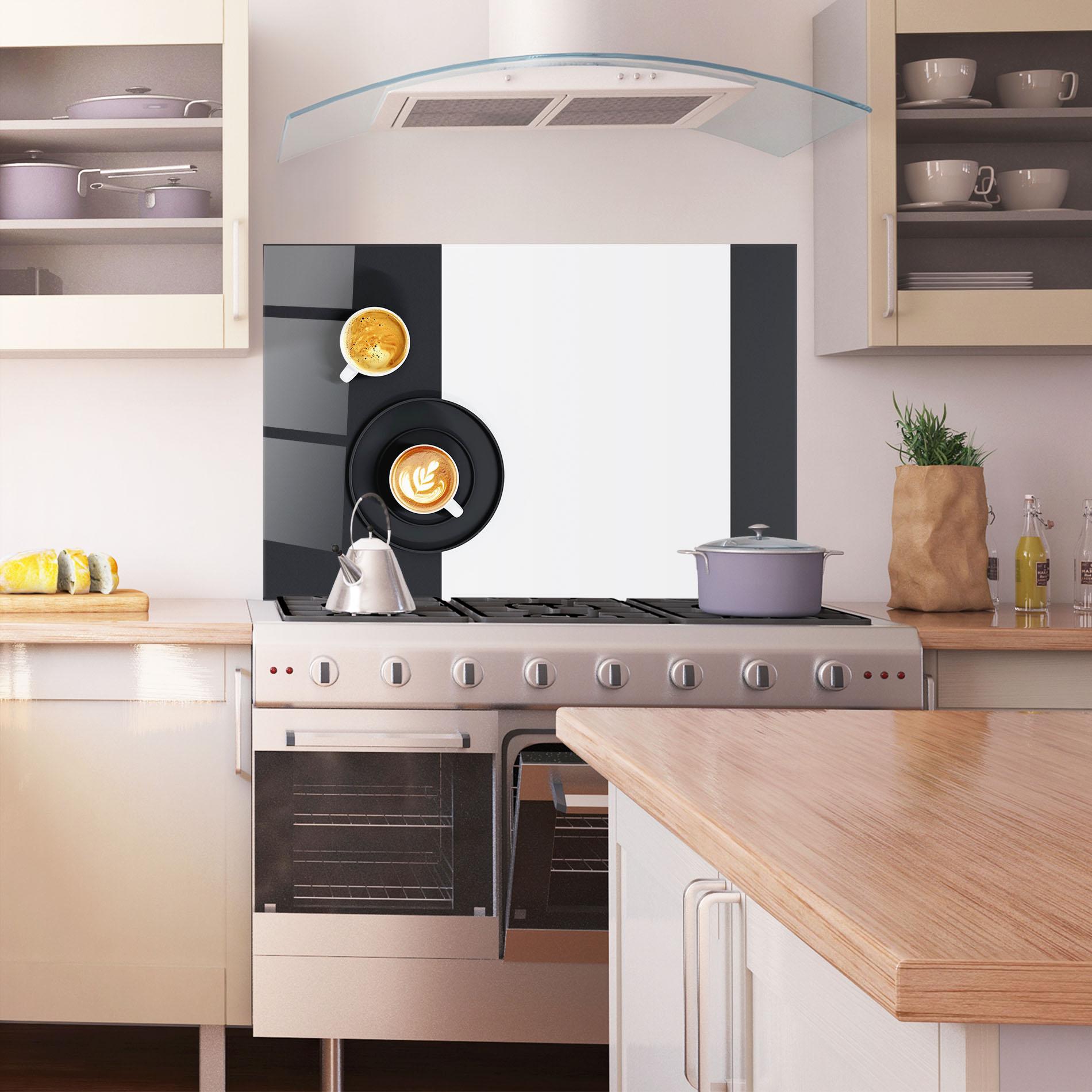 Küchenrückwand Glas White Coffee Cup mockup 1