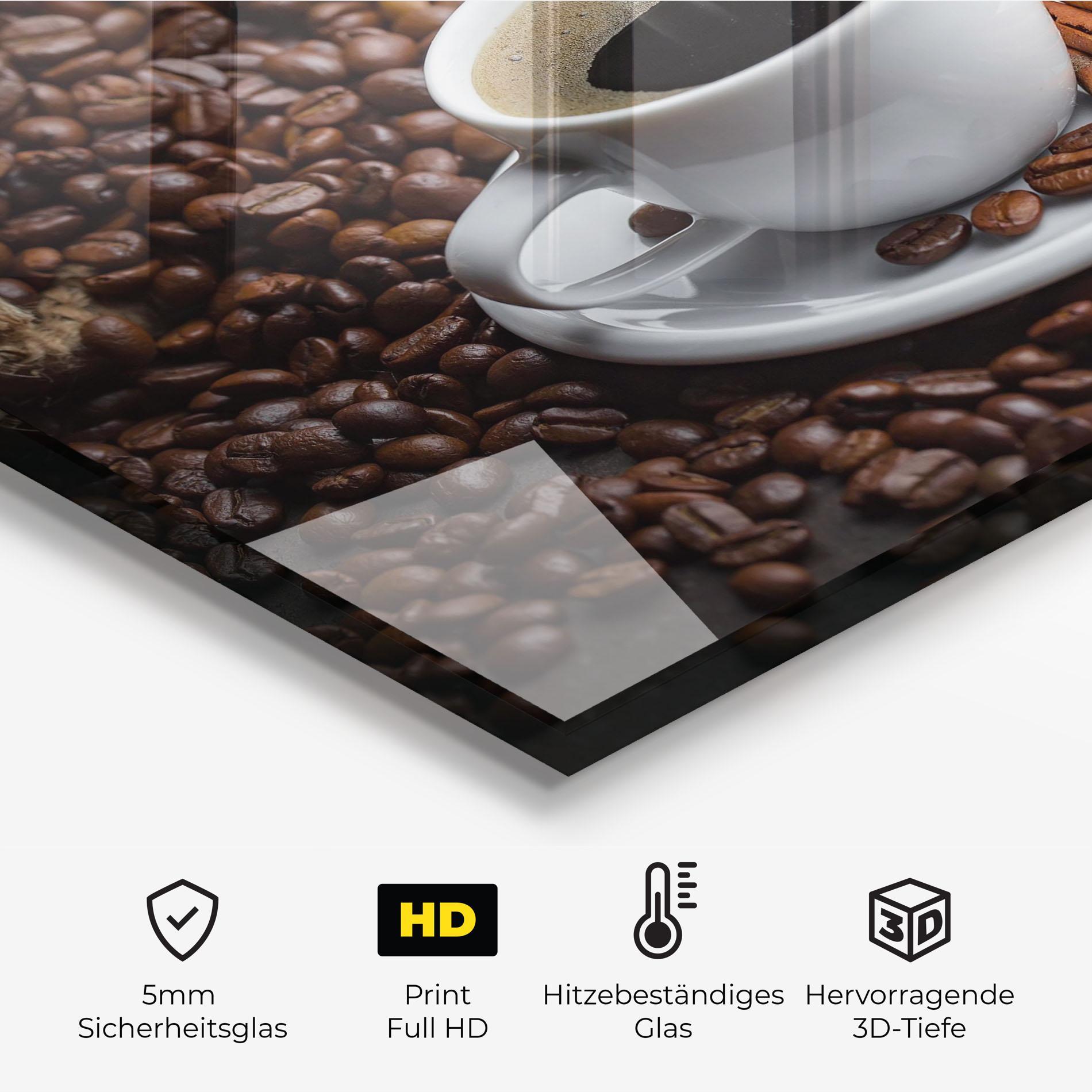 Küchenrückwand Glas Black Coffee Beans mockup 2