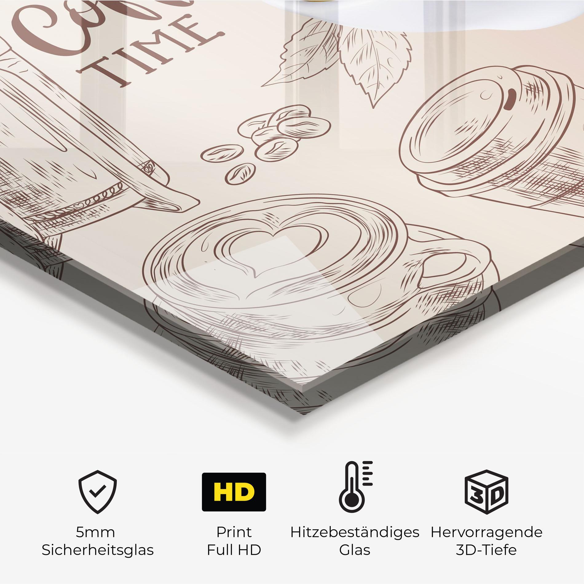 Küchenrückwand Glas Coffee Time mockup 2